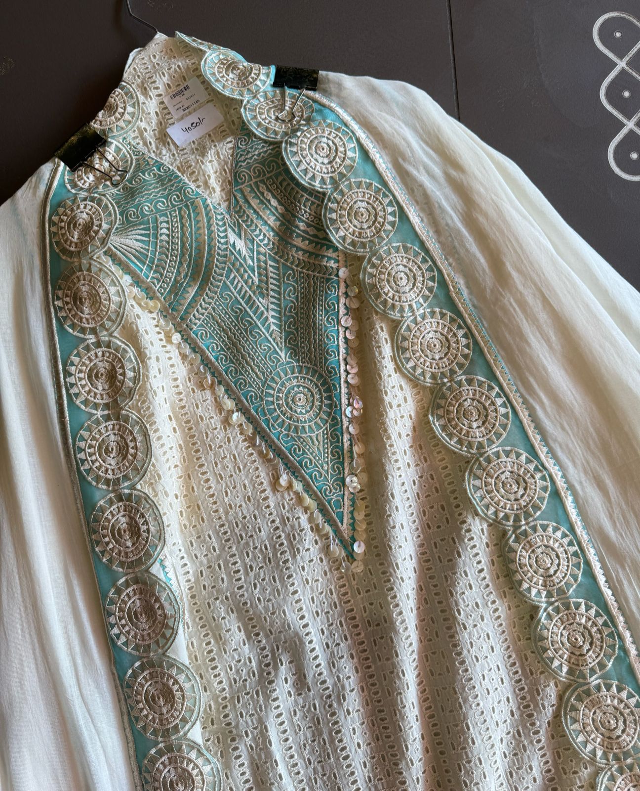 Beautiful summerish Mul cotton chicken suits with designer front with laces and thread embroidered