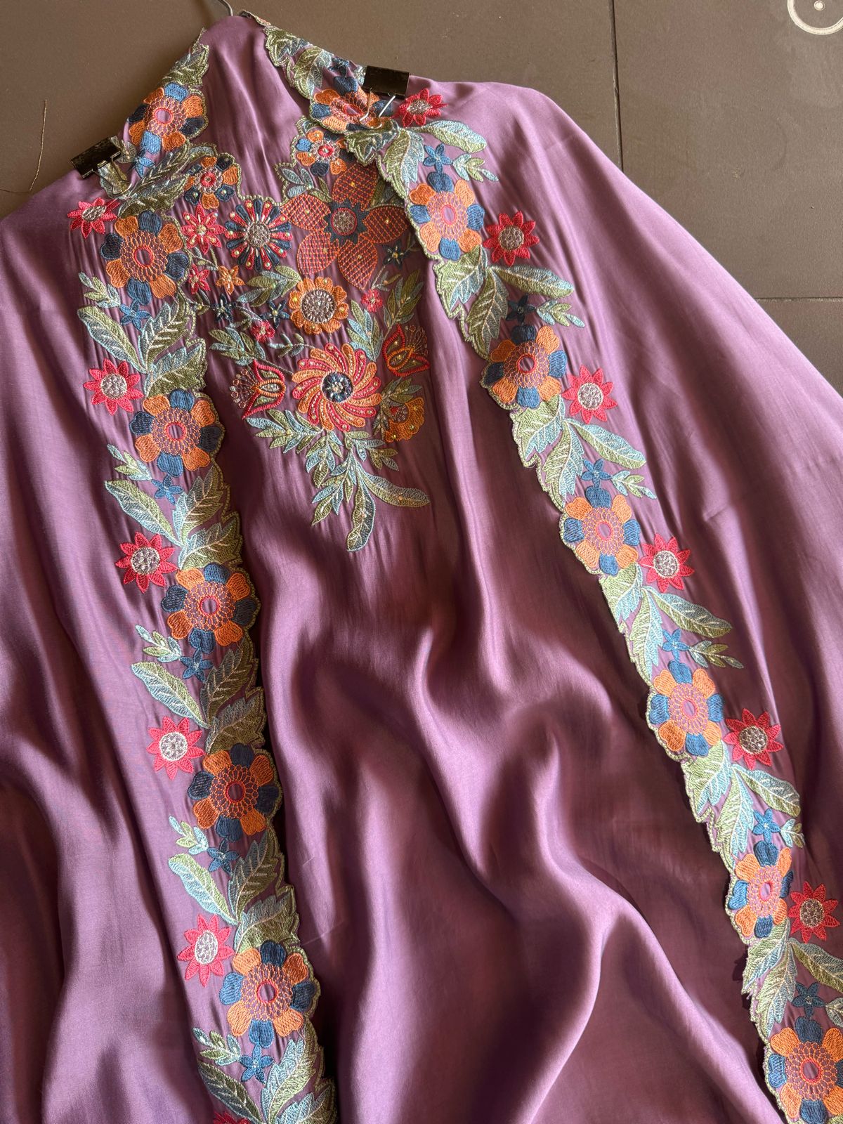 Pure jam cotton unstitched full size shirt with Thread embroidered neckline