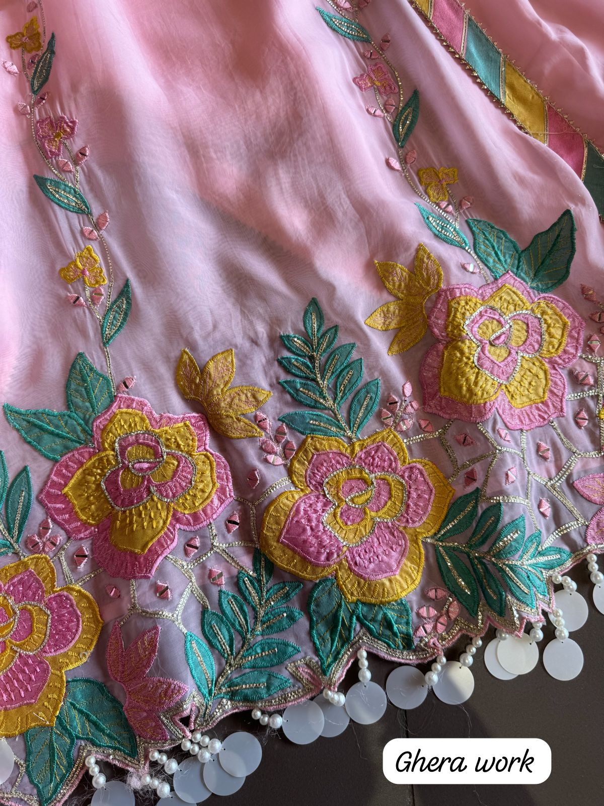 Pure soft organza unstitched designer patchwork suits