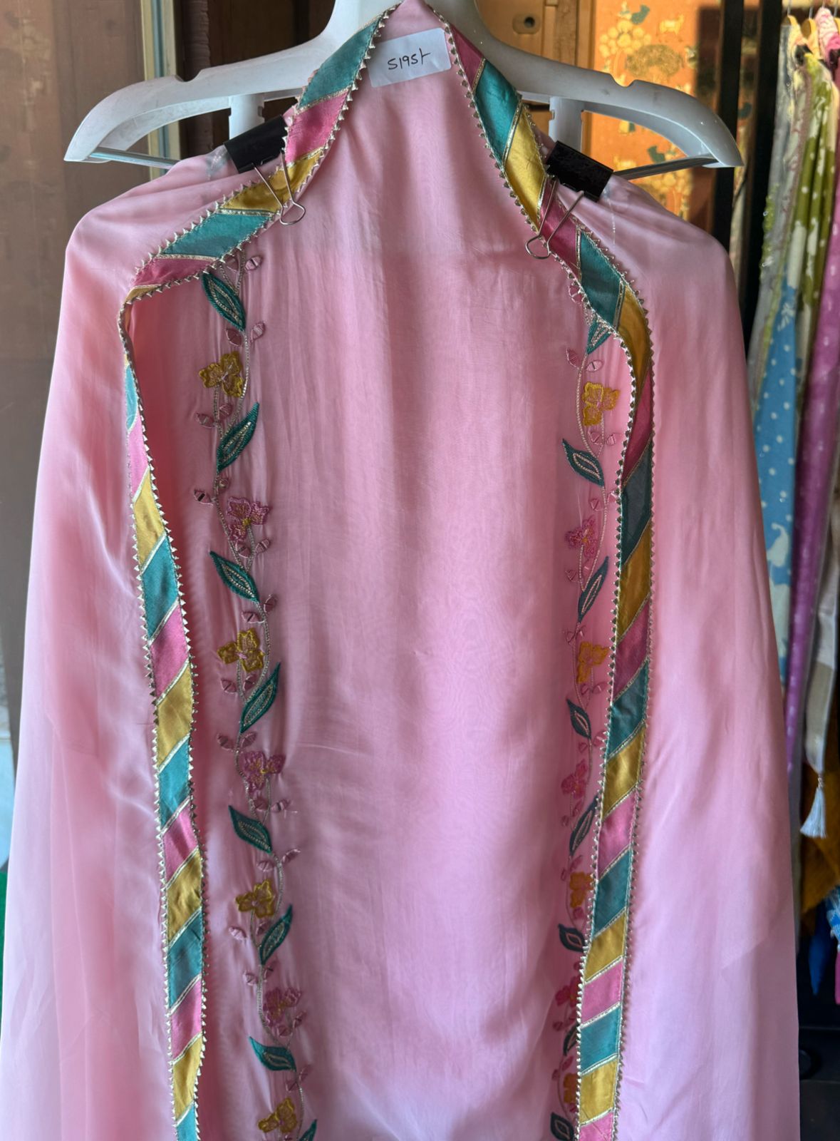 Pure soft organza unstitched designer patchwork suits