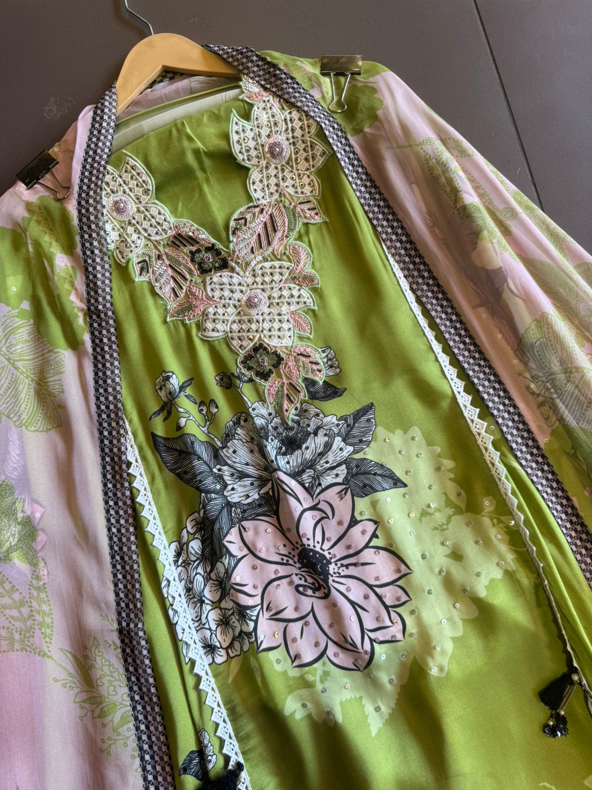 Pure satin silk Unstitched full size high quality digital printed Shirt with very beautiful