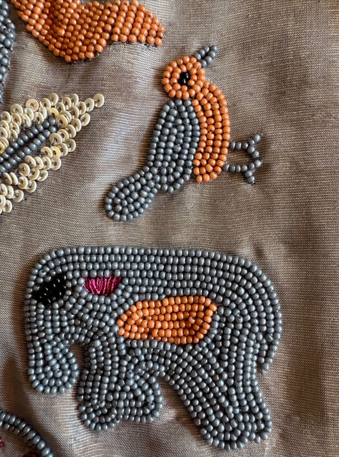 Soft tissue Unstitched Shirt With very Neat handwork done on the neck Patti and The shirt front.