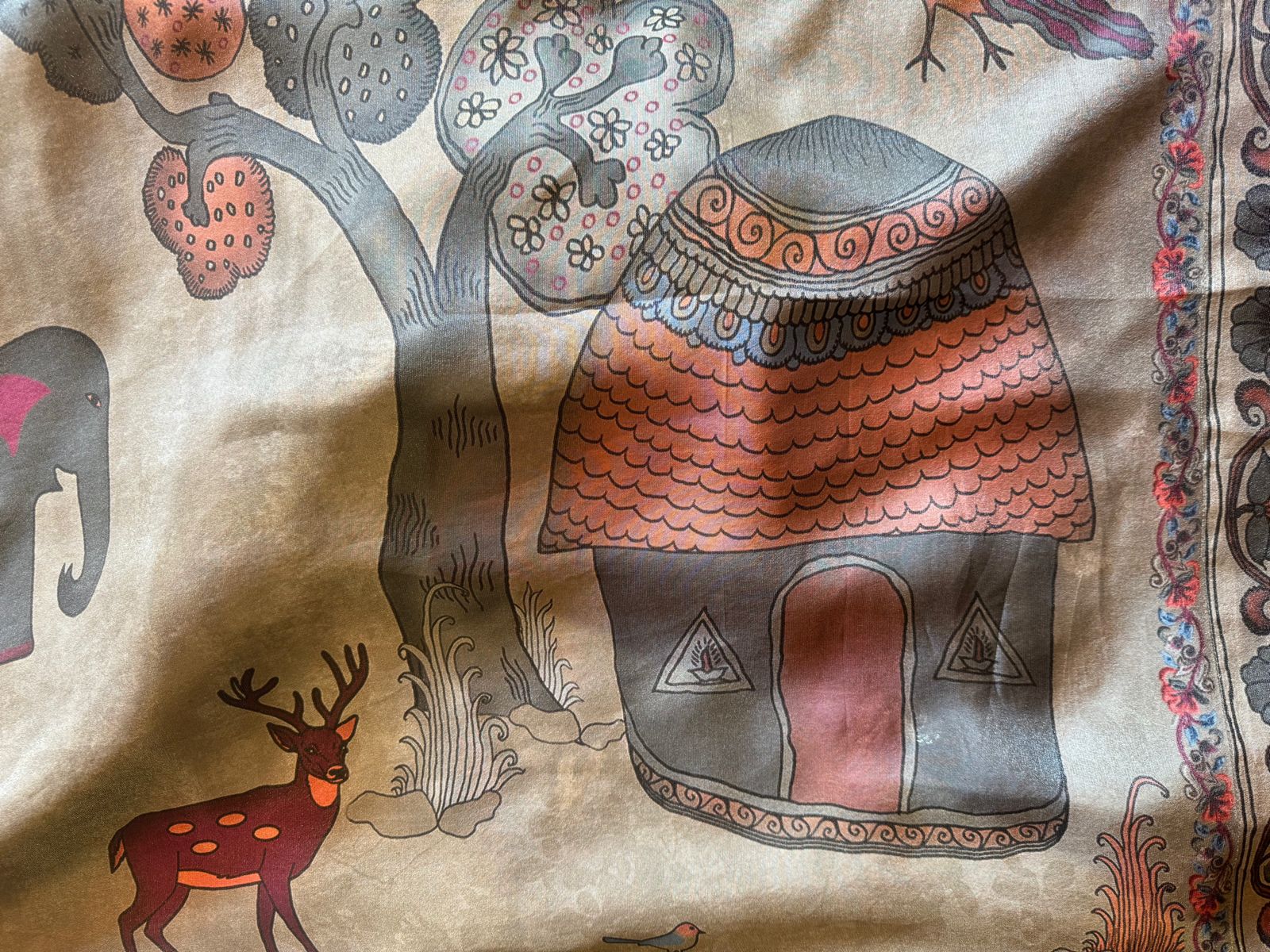 Soft tissue Unstitched Shirt With very Neat handwork done on the neck Patti and The shirt front.