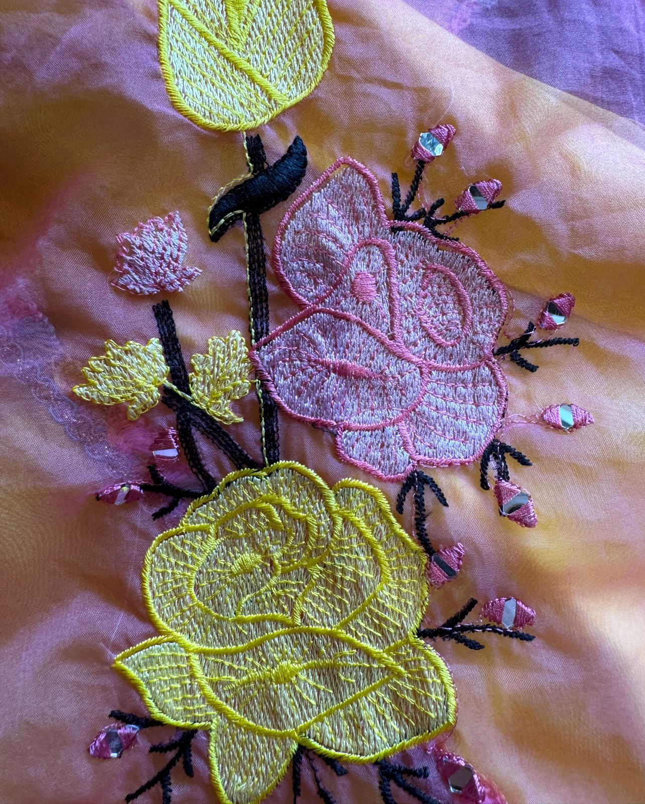 Soft muslin Shirt (Semi stitched) with coloured thread Lace attached on the front