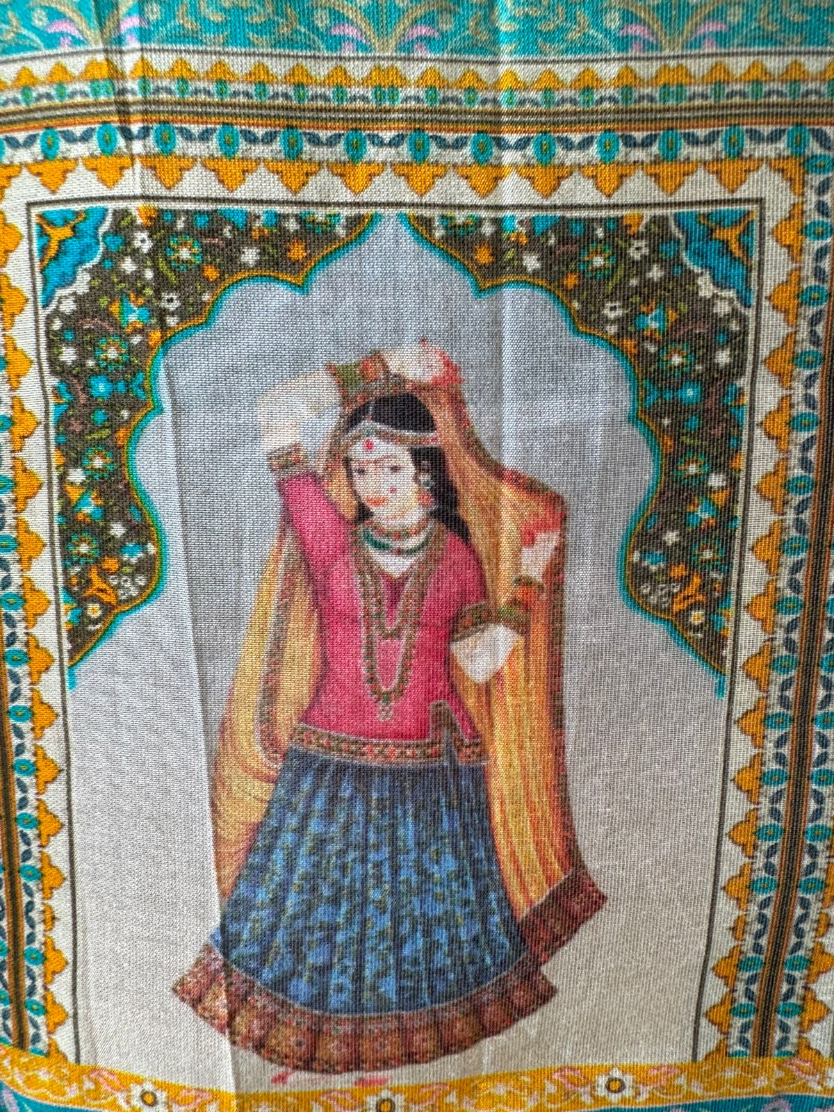 Soft digital printed muslin shirt with hardworking highlights on the neckline with very beautiful concept