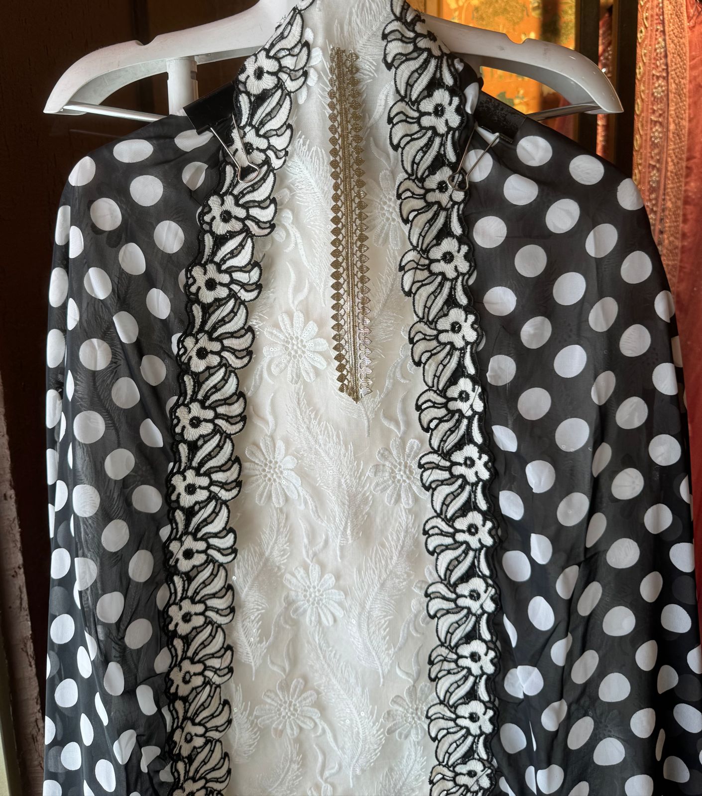 Crochet Net 3D detailed Heavy shirt with Feather and Flower detailings done  Plain sleeves attached