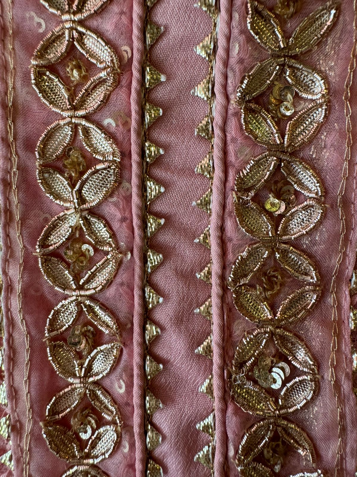 Soft and pure Georgette lakhnavi embroidered shirt with sequence and zari work