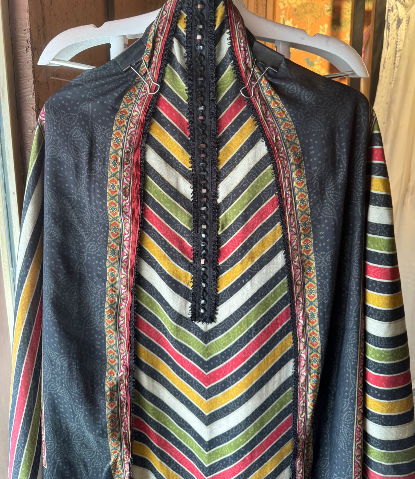 Soft digital printed muslin shirt Multi  Coloured concept with Traditional Indian