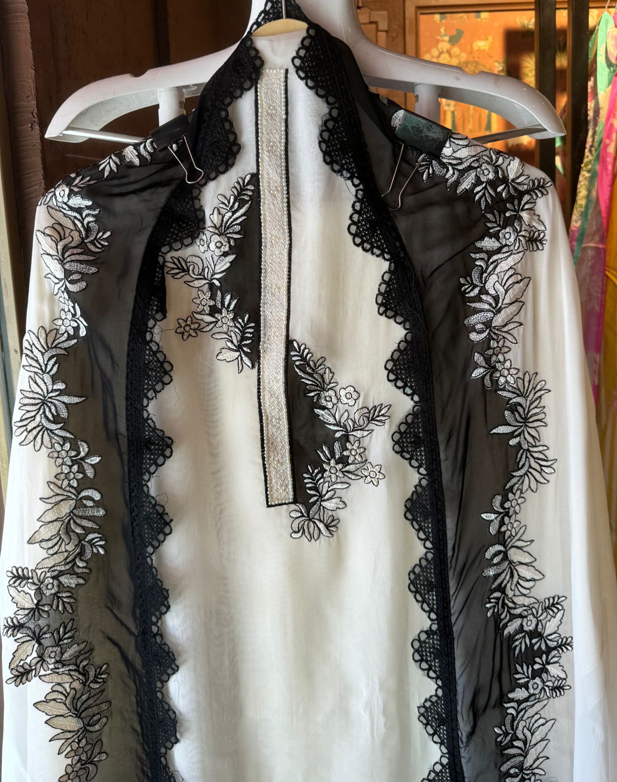 Soft organza Unstitched designer concept shirt with beautiful thread