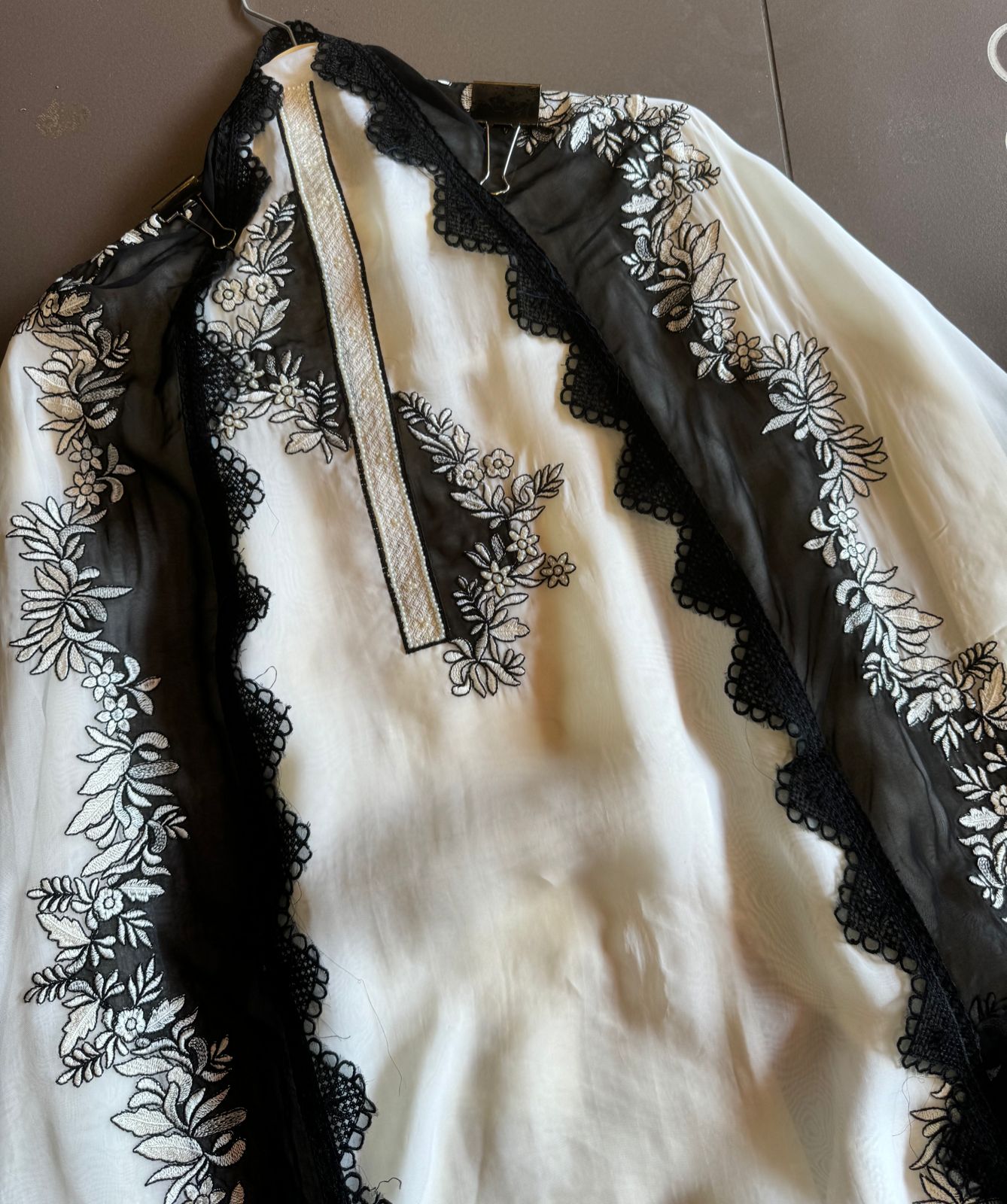 Soft organza Unstitched designer concept shirt with beautiful thread