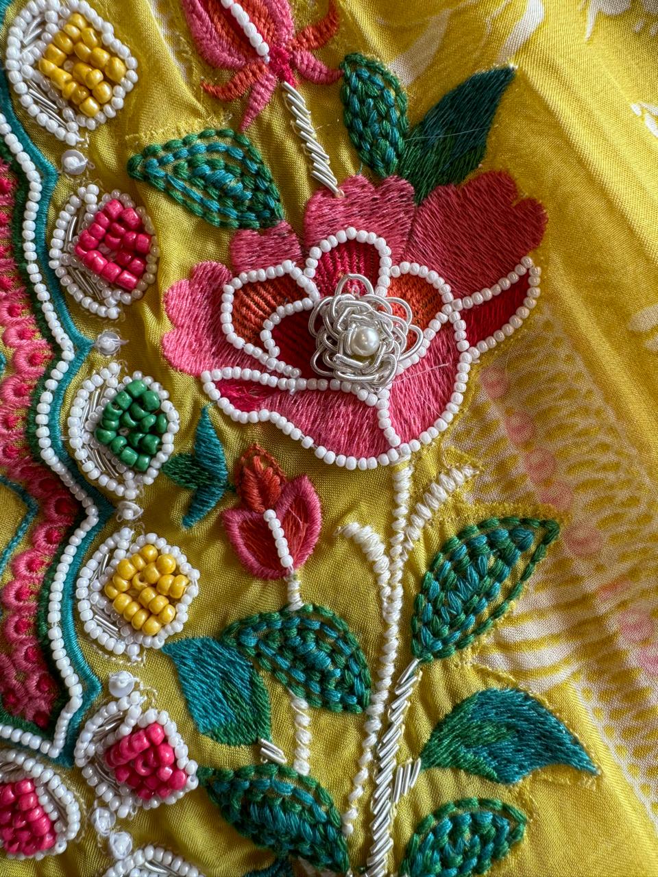 Soft organza digital printed shirt floral print , the shirt is Tri colour (Summerish colours)