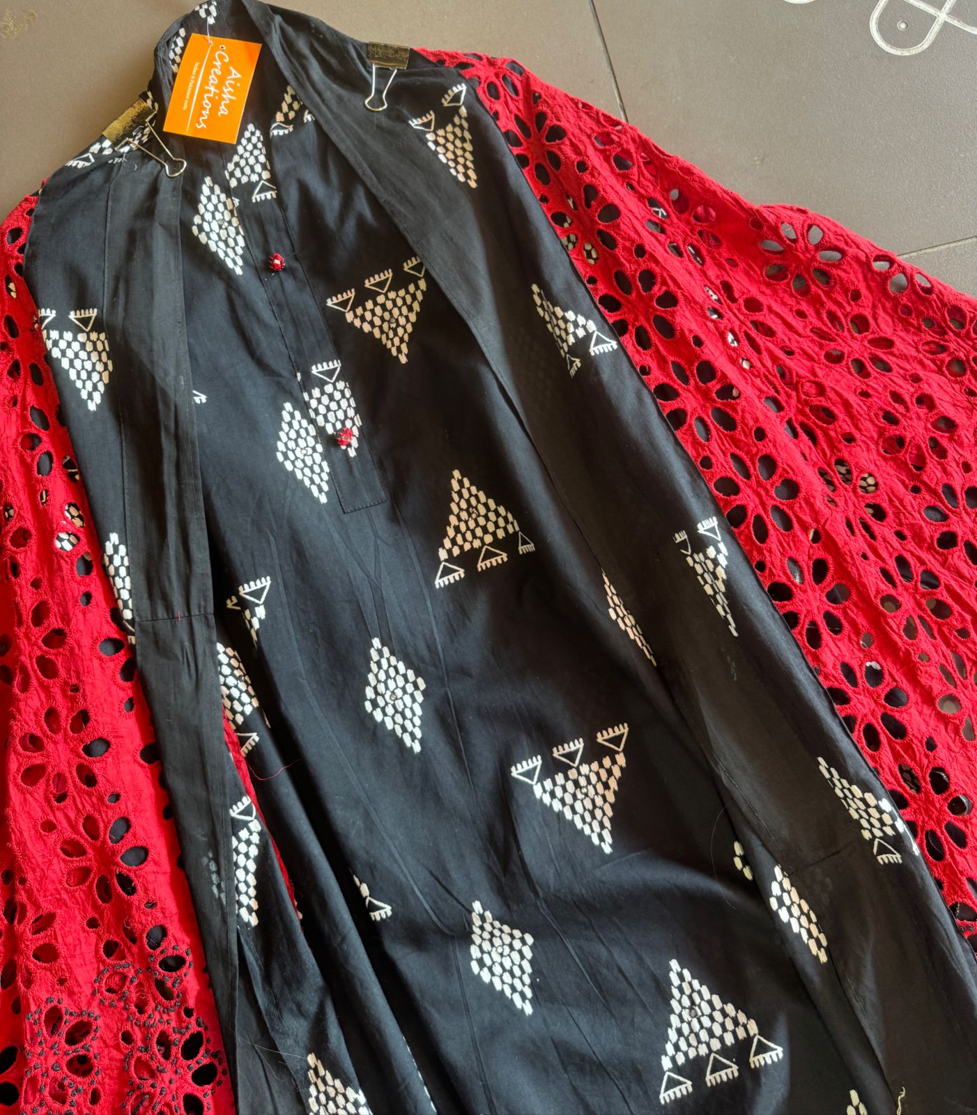 Pure organic cotton shirt (Unstitched) with Batik print on the shirt front and back with Patti design