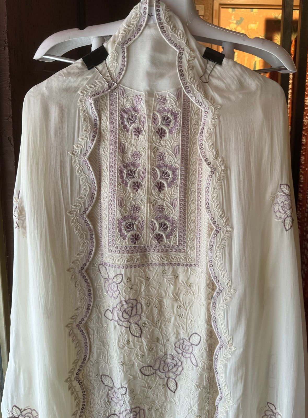 Soft organza Heavily thread embroidered Shirt concept inspired from the Pakistani embroideries