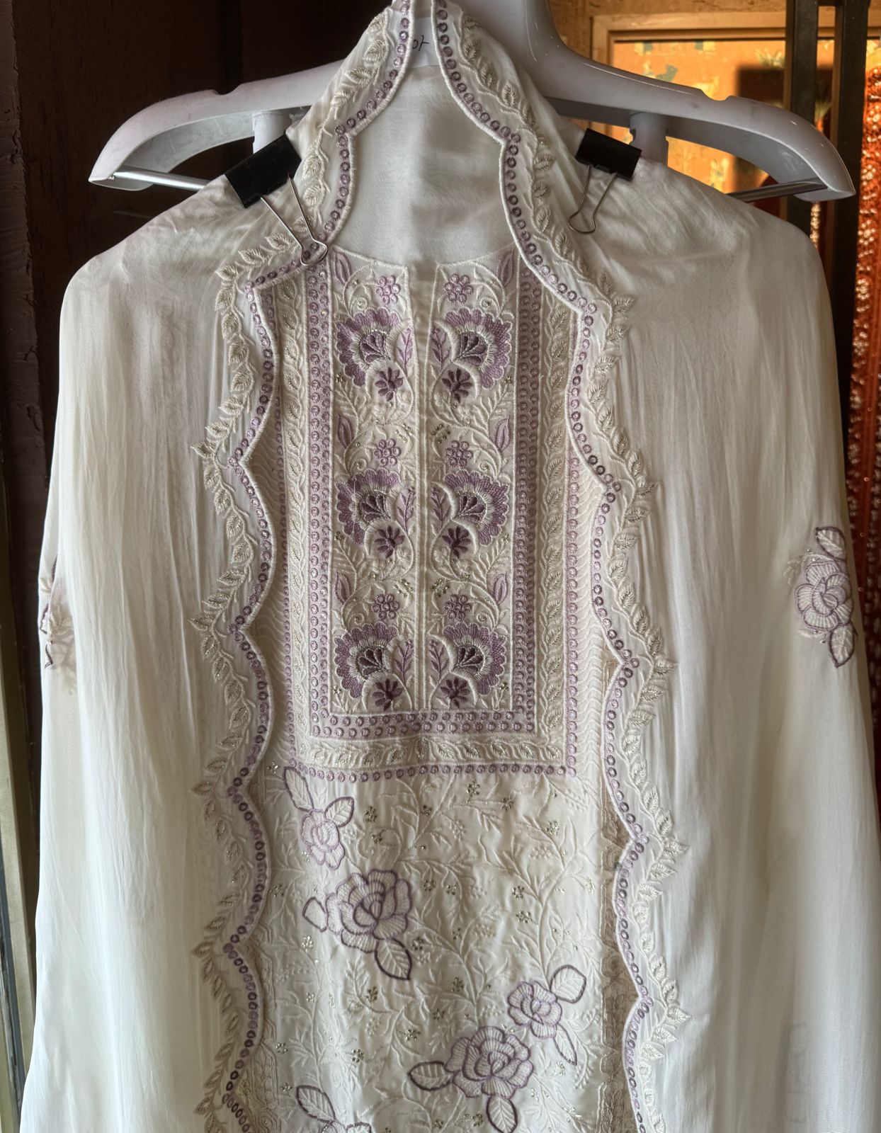 Soft organza Heavily thread embroidered Shirt concept inspired from the Pakistani embroideries