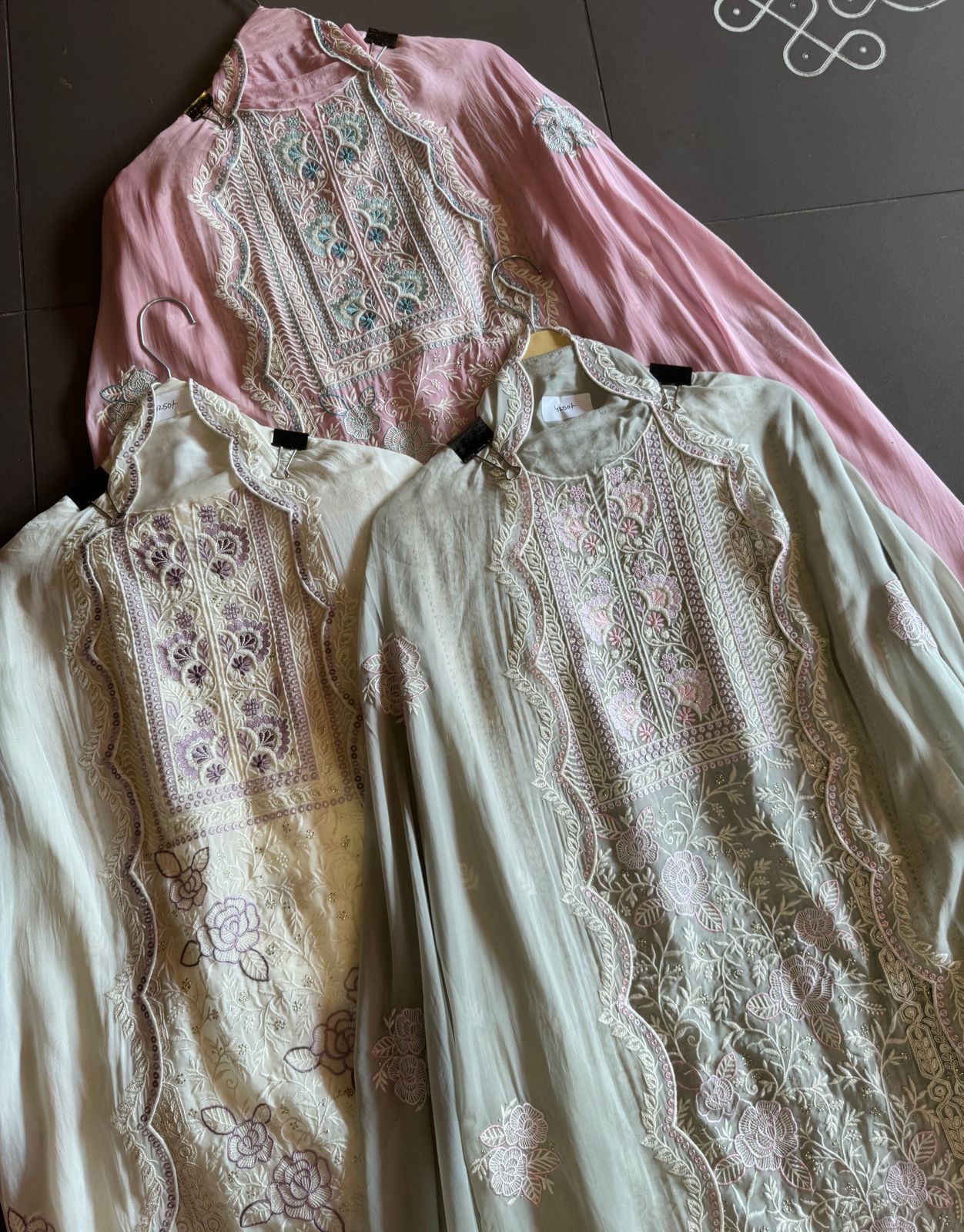 Soft organza Heavily thread embroidered Shirt concept inspired from the Pakistani embroideries