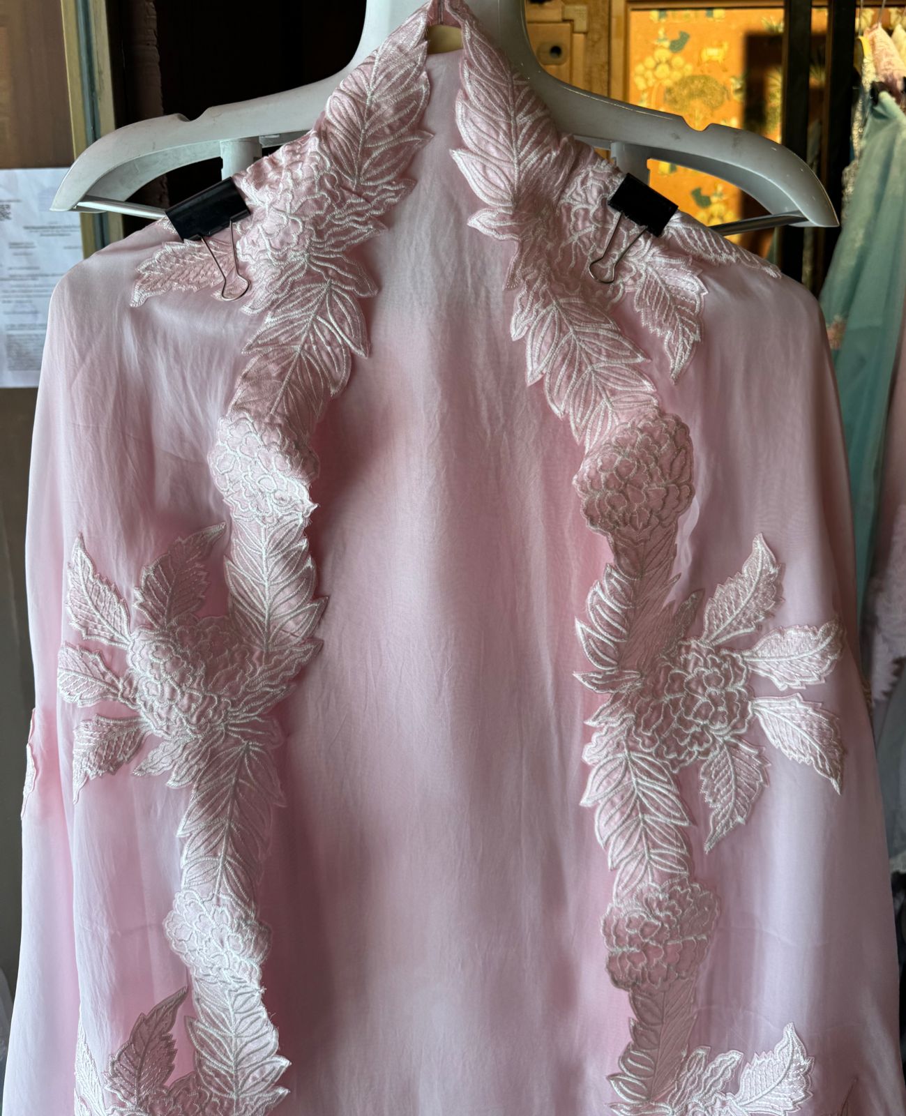 Super soft and Flowy organza with beautiful cushioning pattern on the shirt ghera