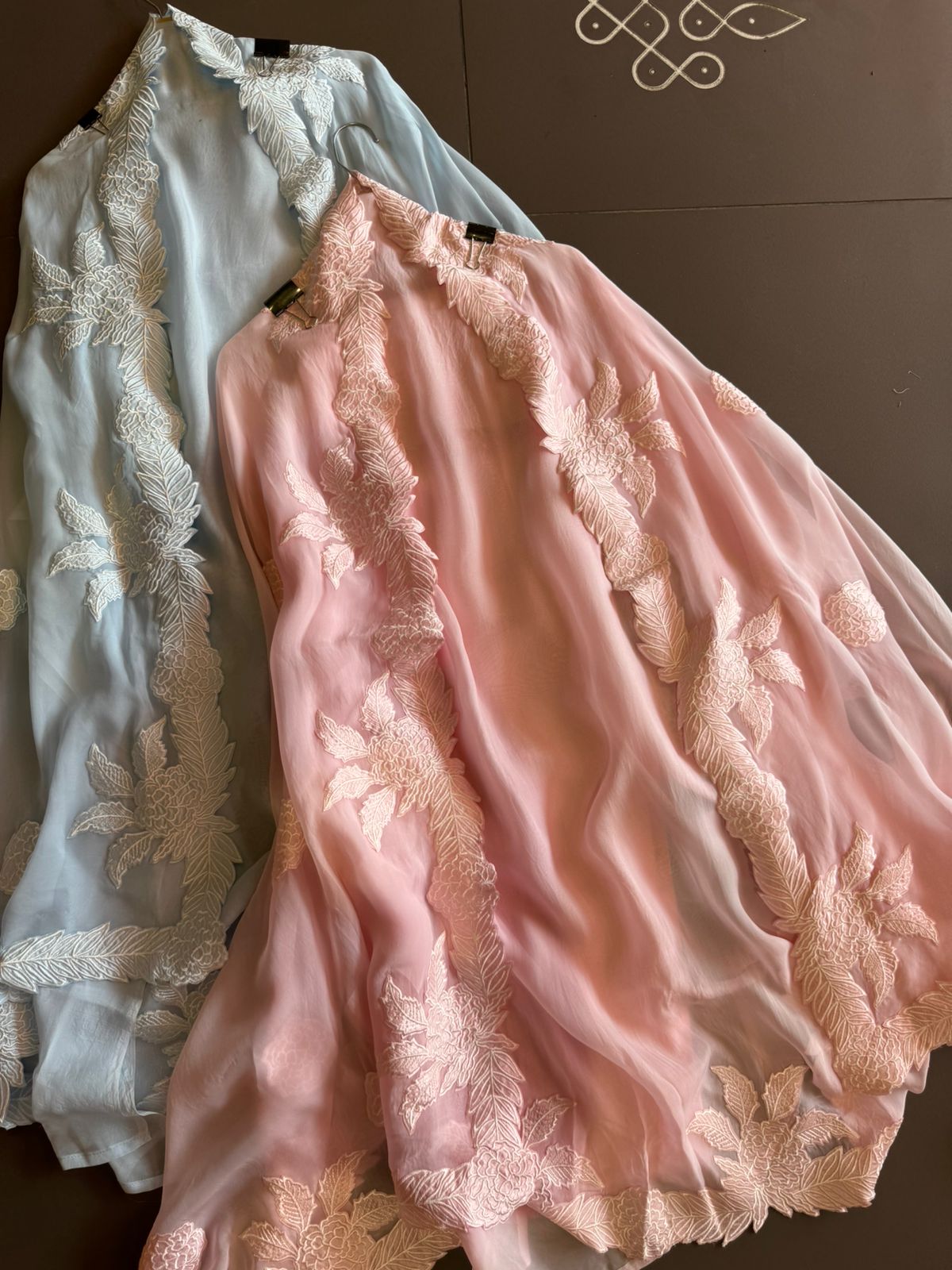 Super soft and Flowy organza with beautiful cushioning pattern on the shirt ghera