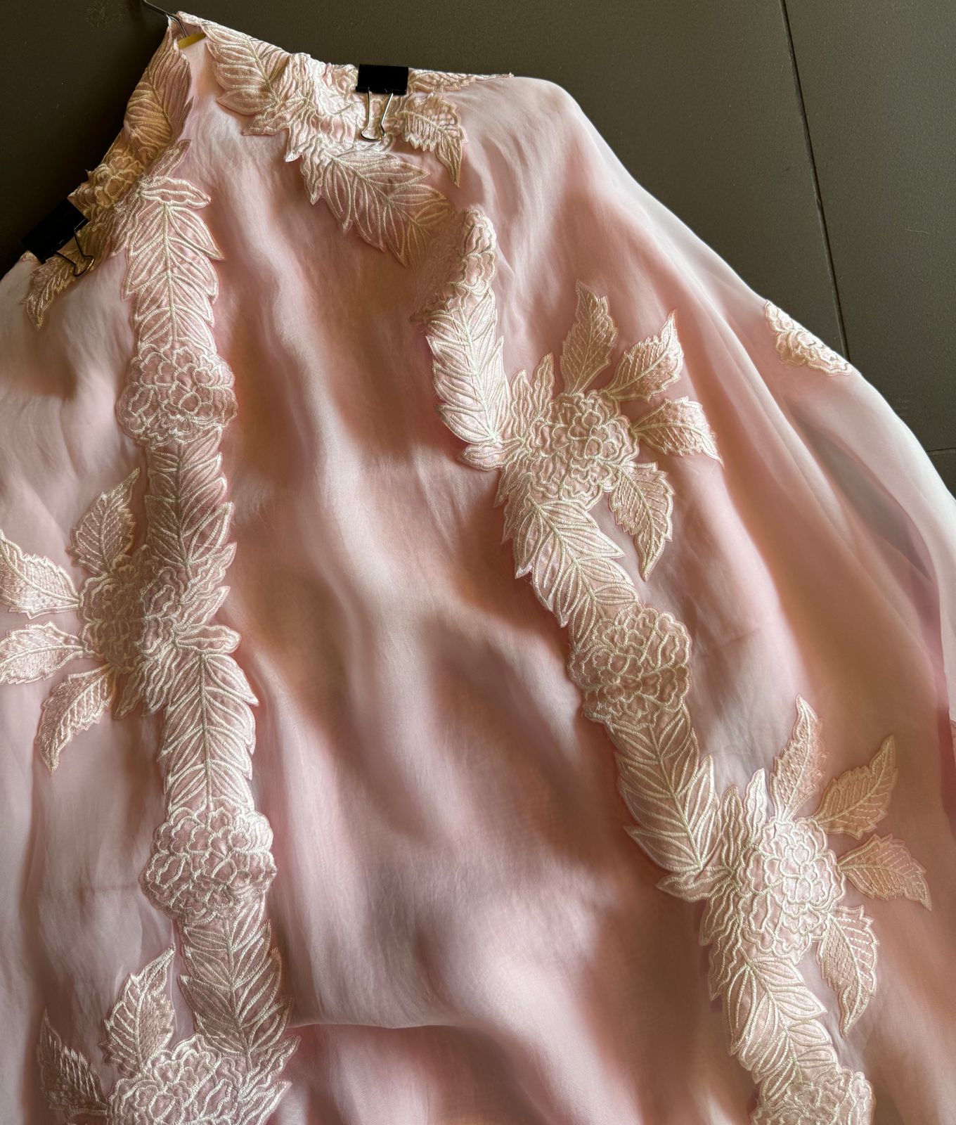 Super soft and Flowy organza with beautiful cushioning pattern on the shirt ghera