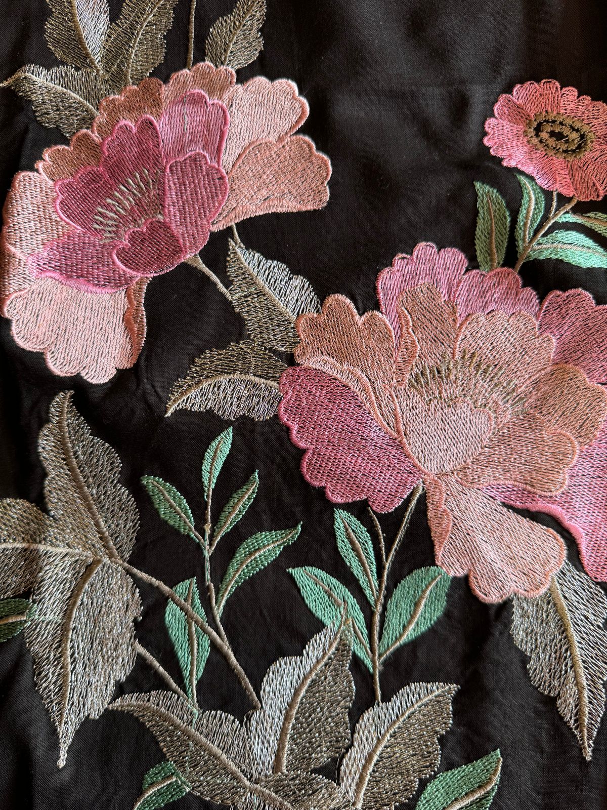 Soft cotton Unstitched suits with floral thread embroidered concept.