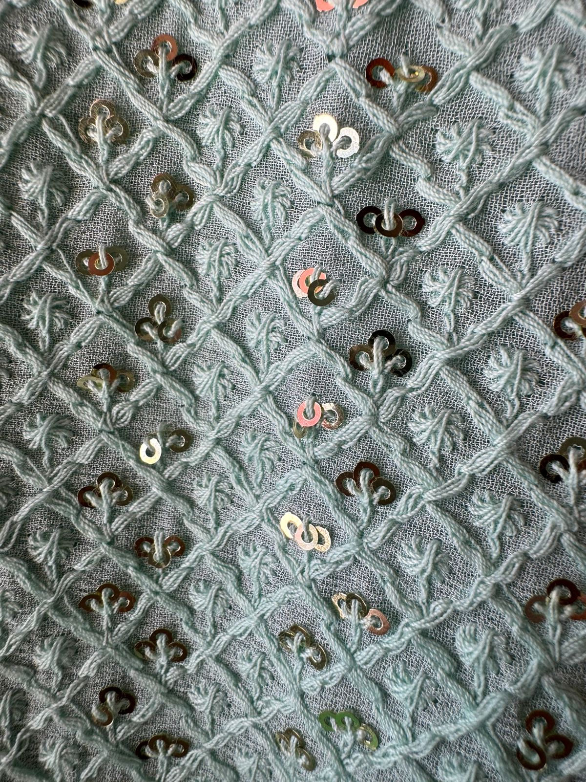 Soft and pure Georgette lakhnavi embroidered shirt with sequence and zari work