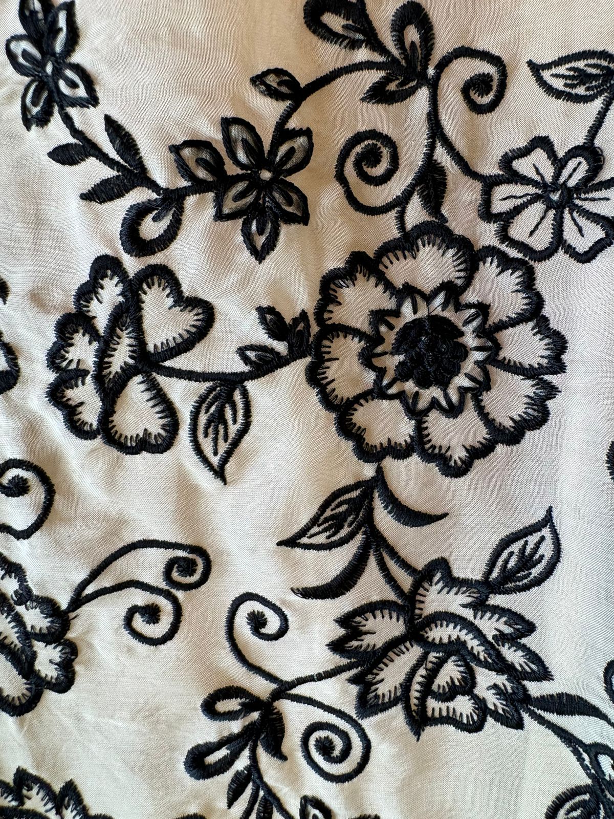 Soft organza unstitched full size Shirt with beautiful thread embroidered concept with neck Patti