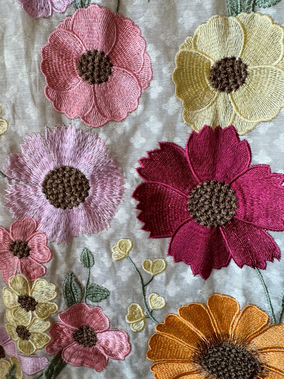 Pure jamdani cotton unstitched full size shirt with threadwork on the neckline and shirt ghera