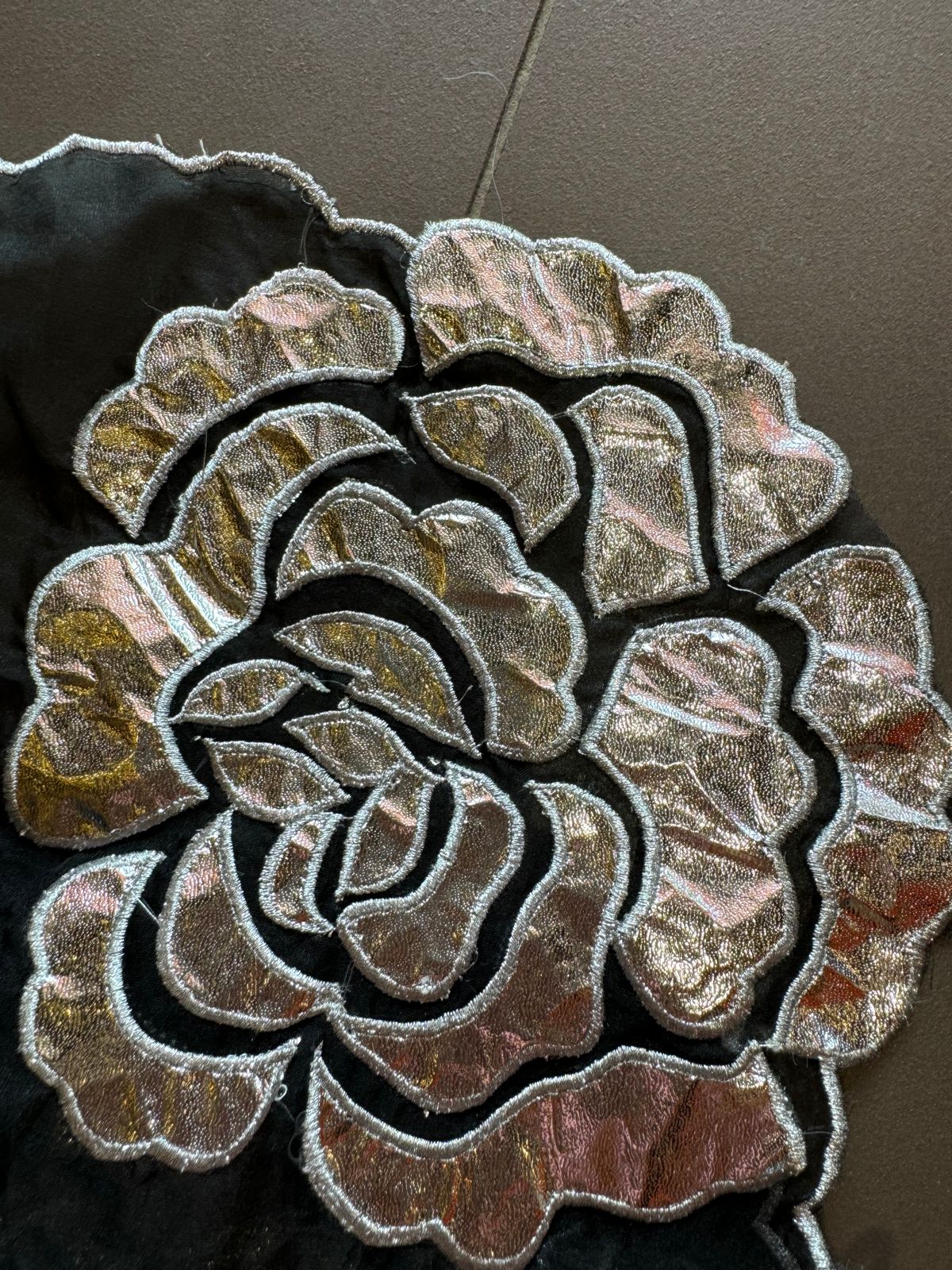 Soft organza Unstitched Shirt with Shimmer Patchwork done on the shirt front