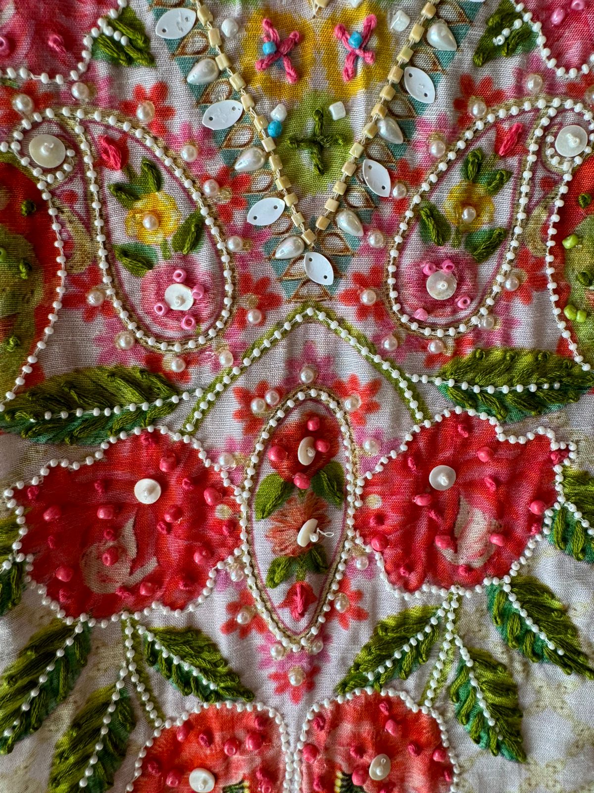 Pure tango linen cotton Full size digital printed shirt with very beautiful handwork detailings