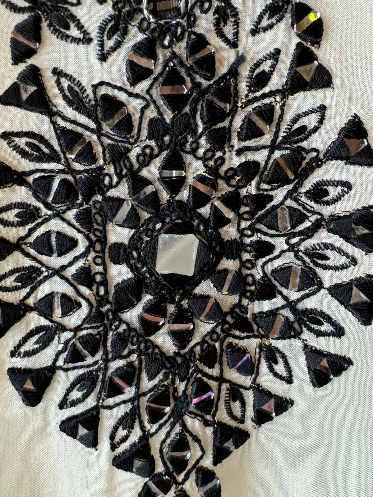 Soft organza Unstitched shirt with Crochia Laces attached