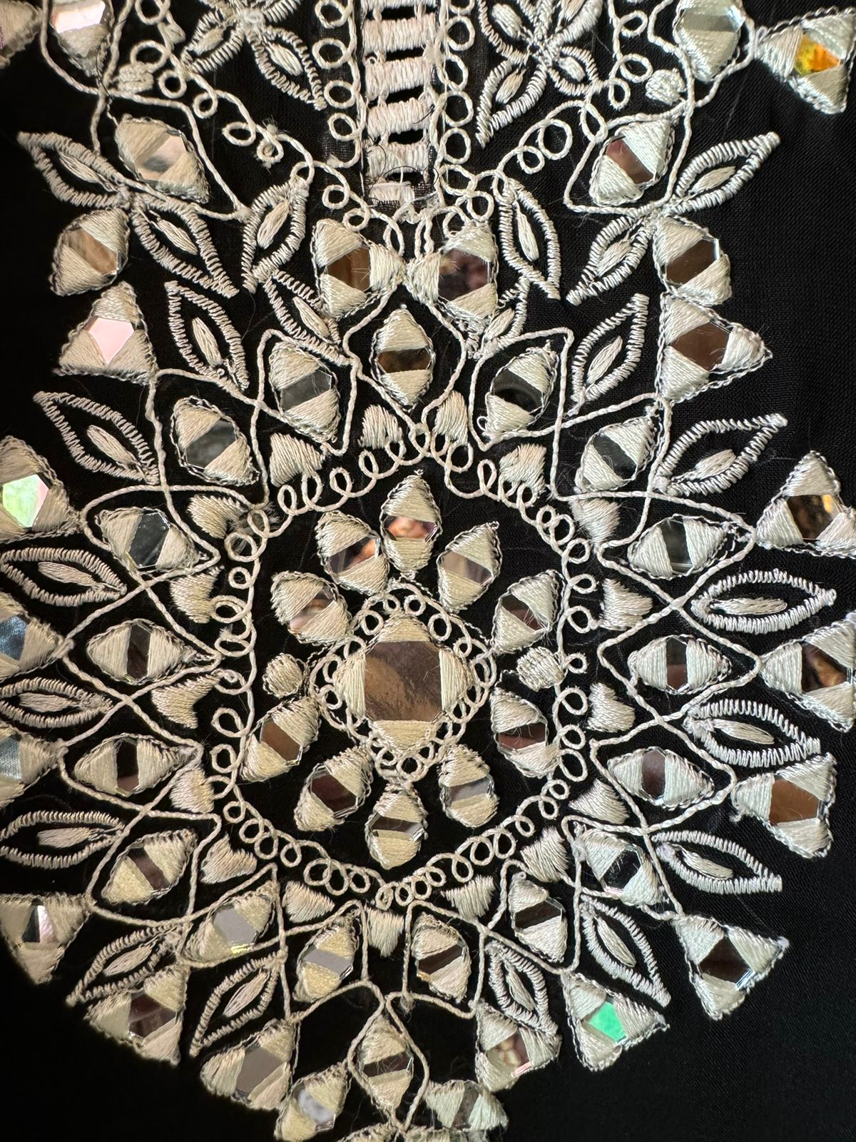 Soft organza Unstitched shirt with Crochia Laces attached