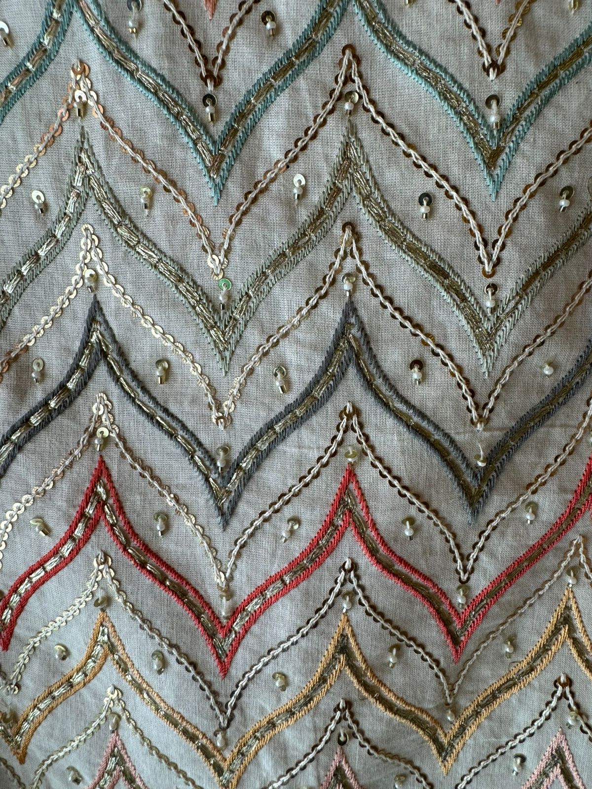 Kora cotton unstitched full size shirt with beautiful embroidered