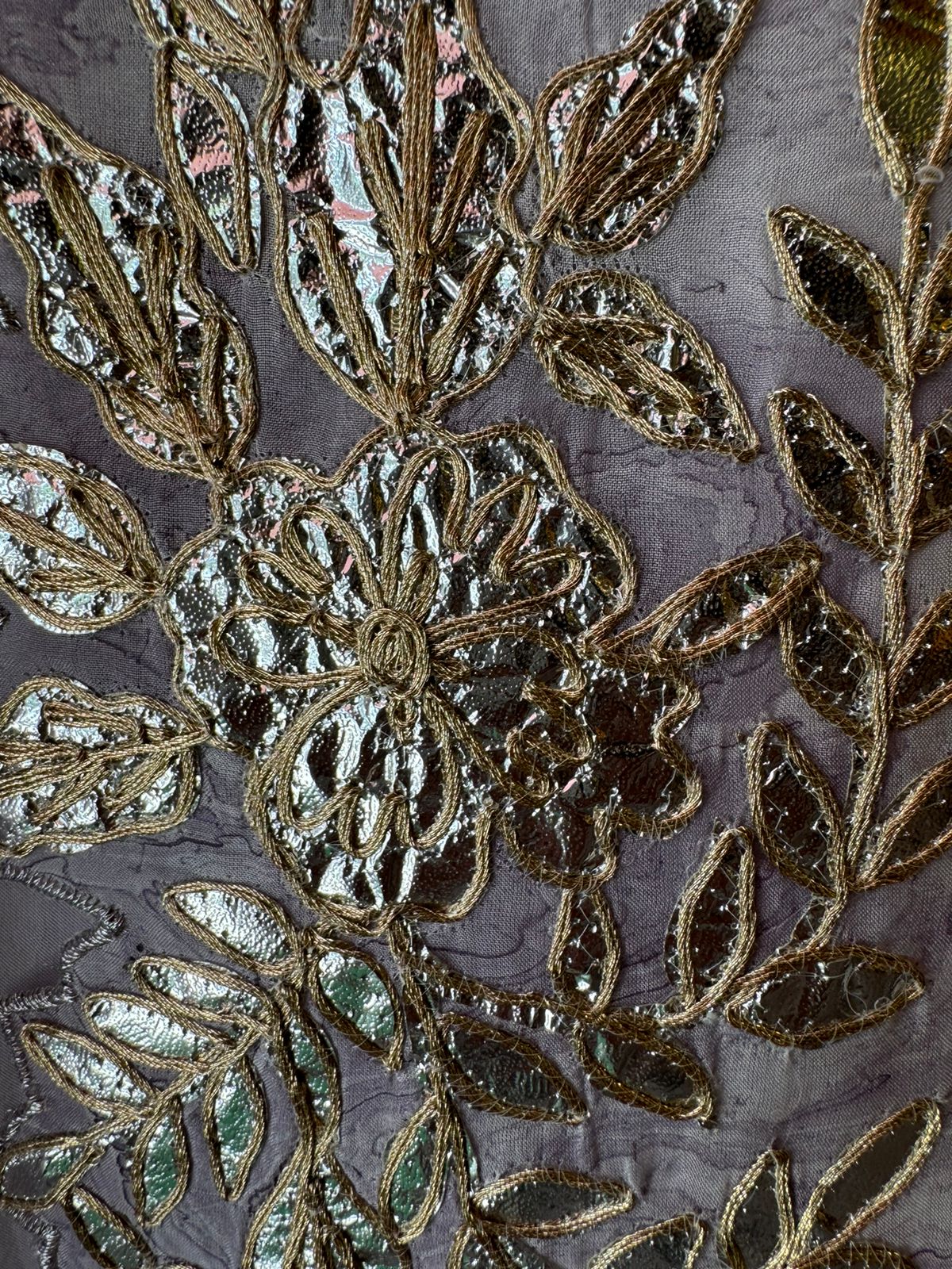 Plain shirt with neck Patti design and Cutwork done on the ghera of the shirt