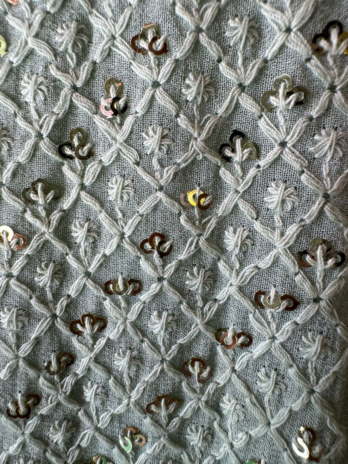 Soft and pure Georgette lakhnavi embroidered shirt with sequence