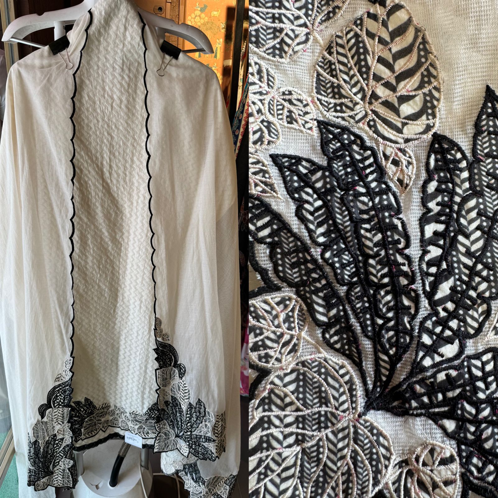 Pure organic Self weaved shirt very smart and elegant concept with only handembroidered patchwork