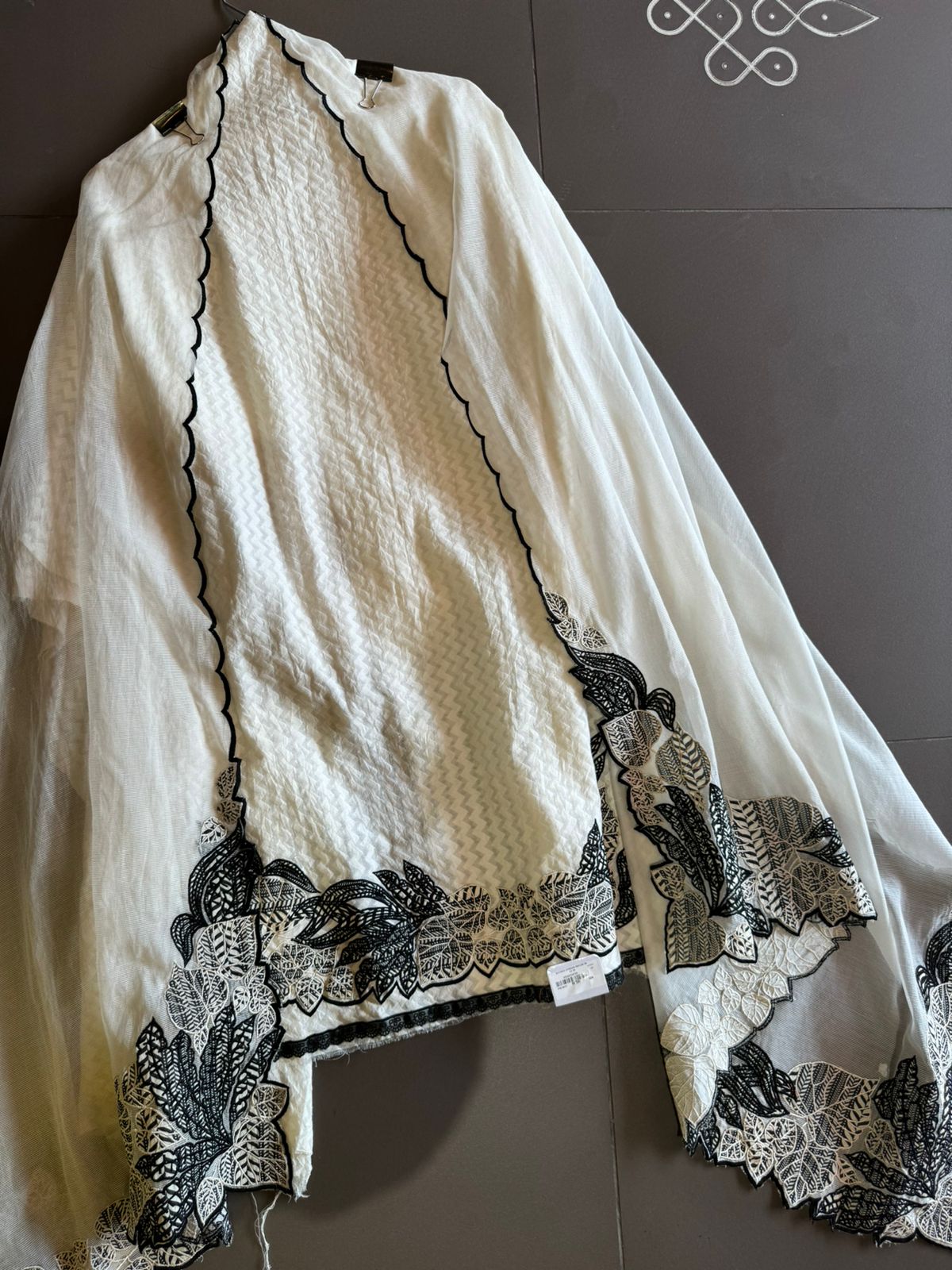 Pure organic Self weaved shirt very smart and elegant concept with only handembroidered patchwork