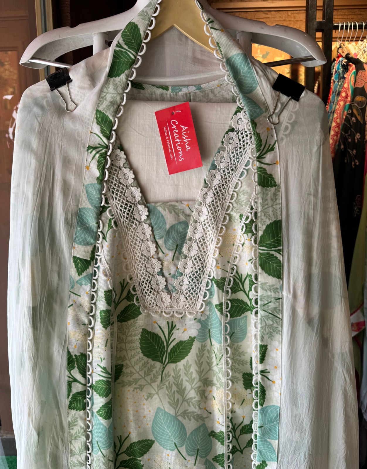 Pure Kotta cotton Shirt semi stitched with Very beautiful floral print and Chantelle lace
