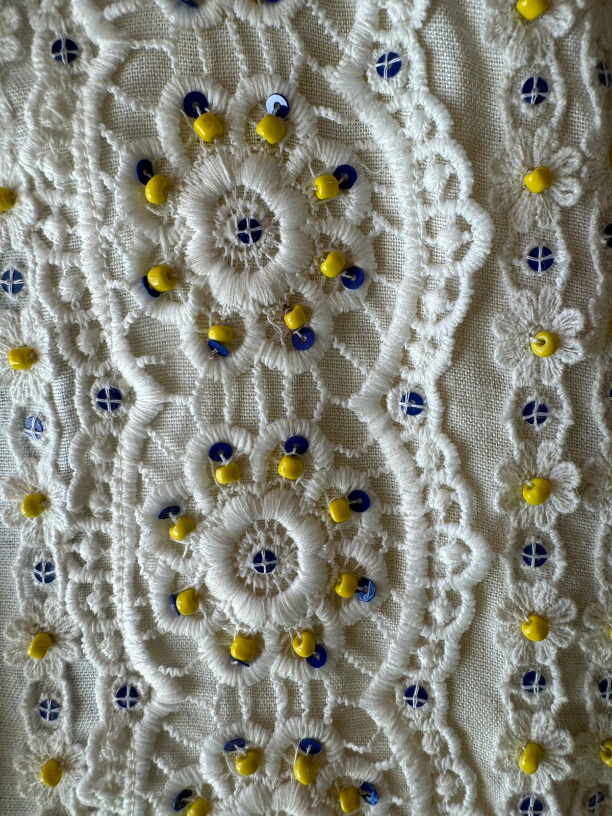 Pure cotton linen COORD set with Beautiful designer Lace Front with hand embroidery