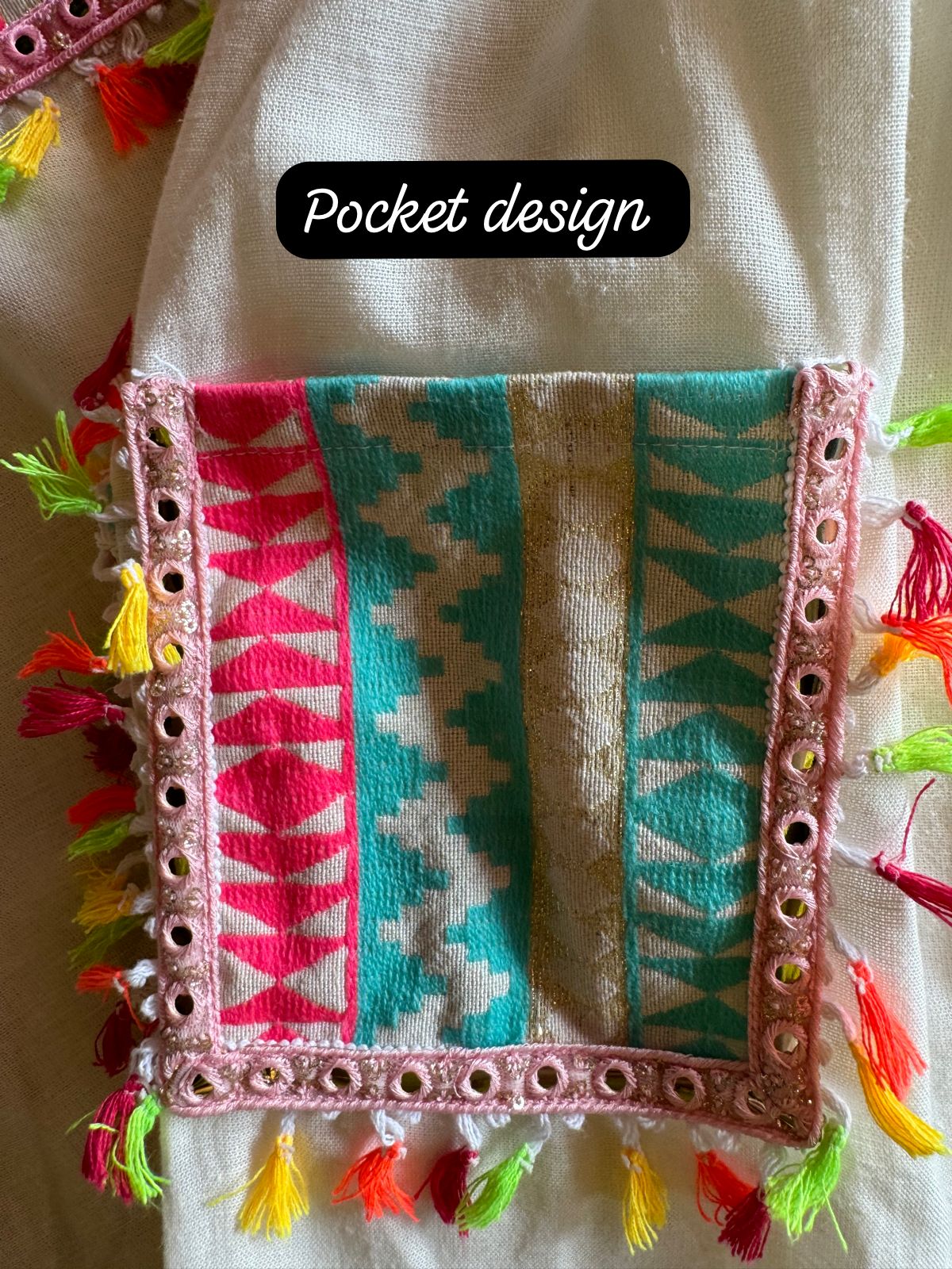 Pure cotton linen COORD set with Beautiful designer Lace Front with hand embroidery