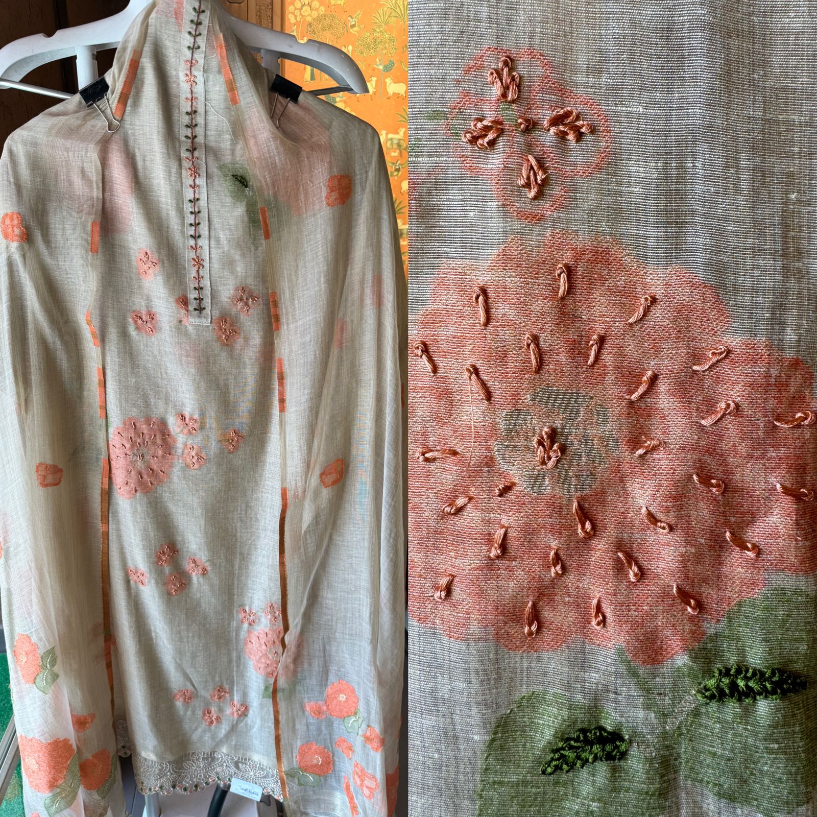 Pure Mul Mul and soft jamdaani cotton shirt