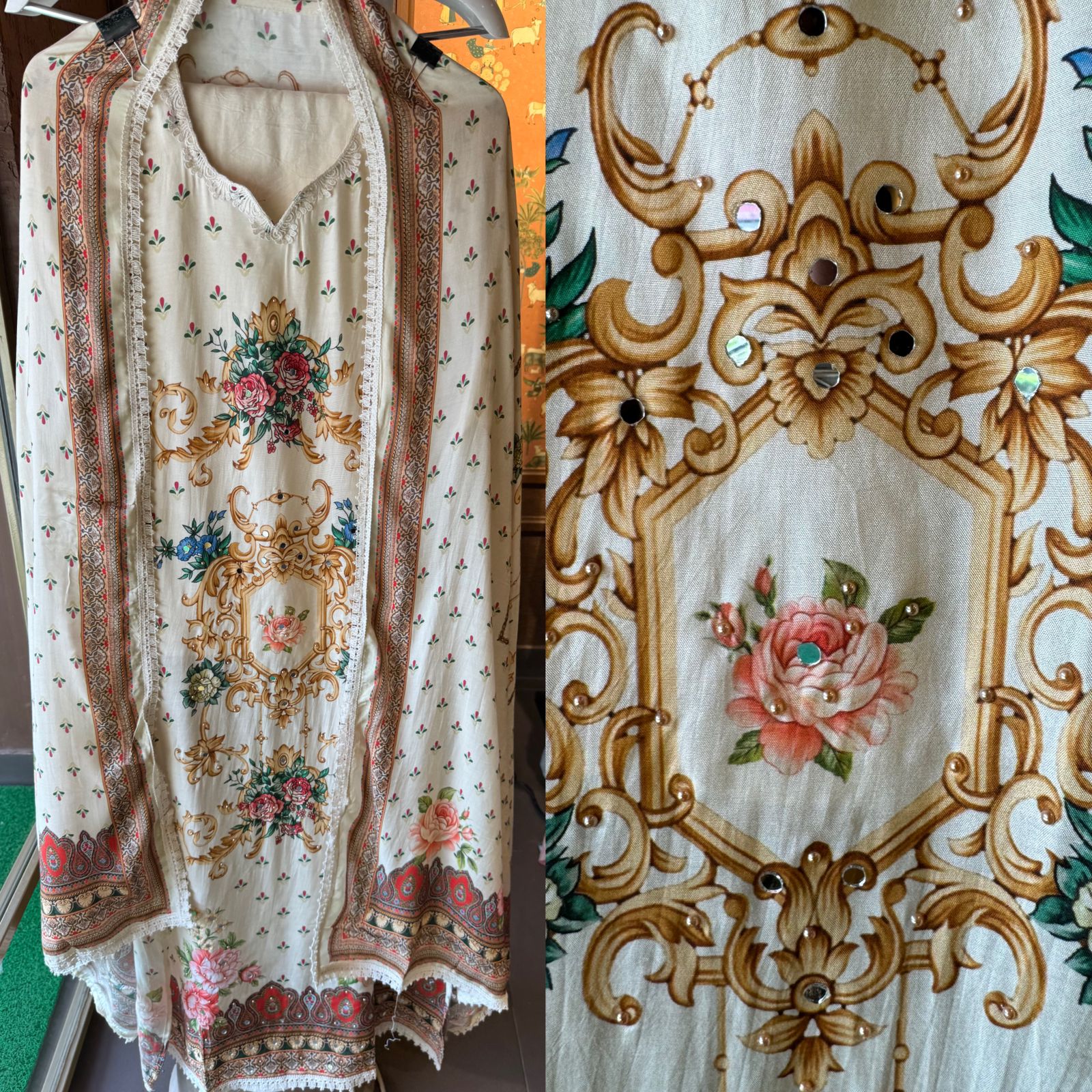 Pure cotton muslin digital printed shirt Semi stitched Suit