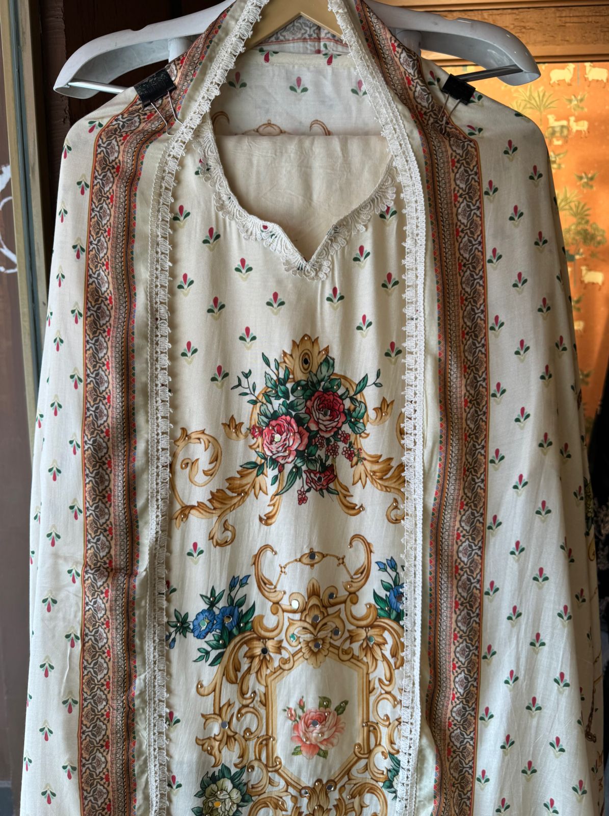 Pure cotton muslin digital printed shirt Semi stitched Suit