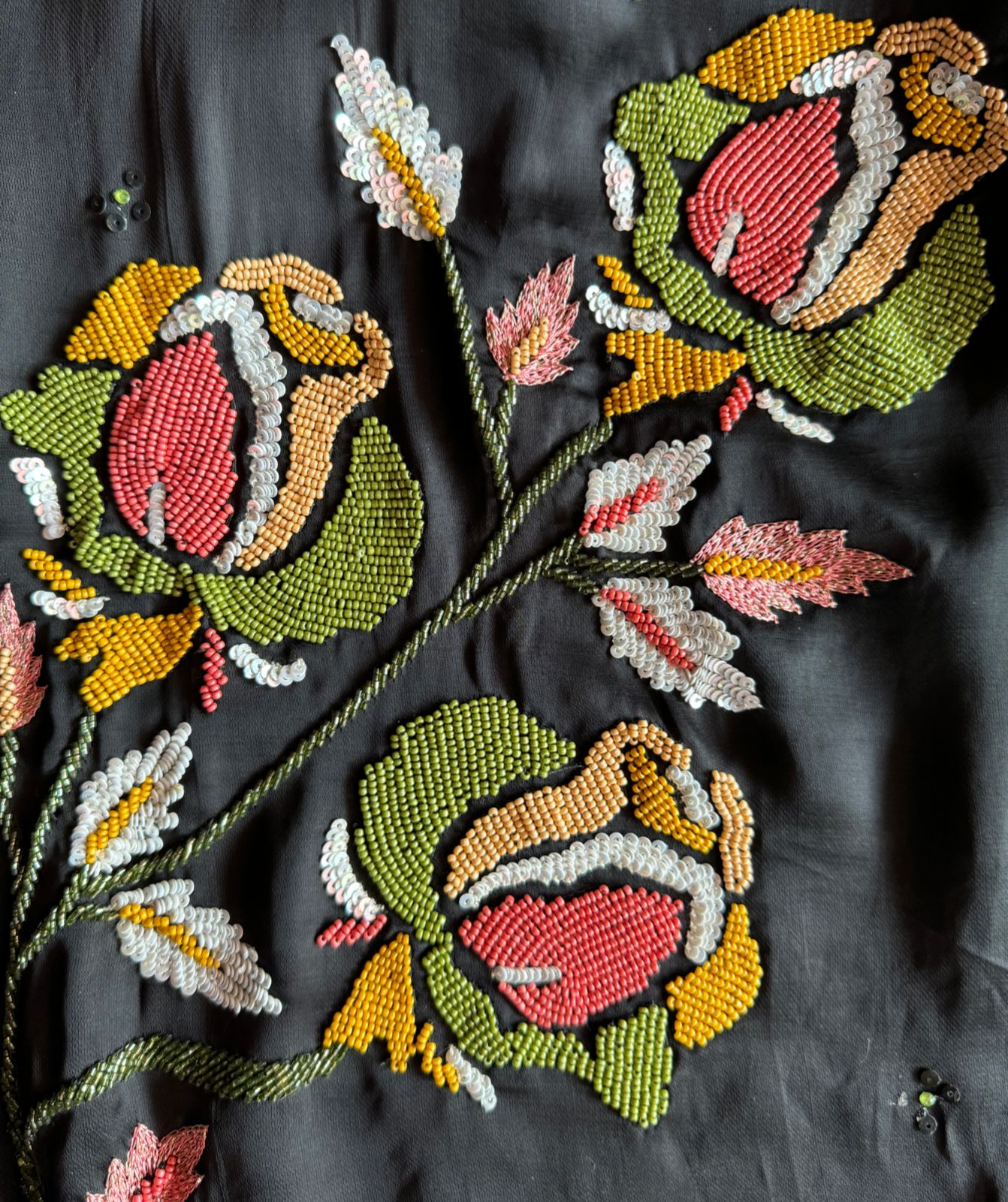 Soft organza Unstitched Full size shirt with Moti Work