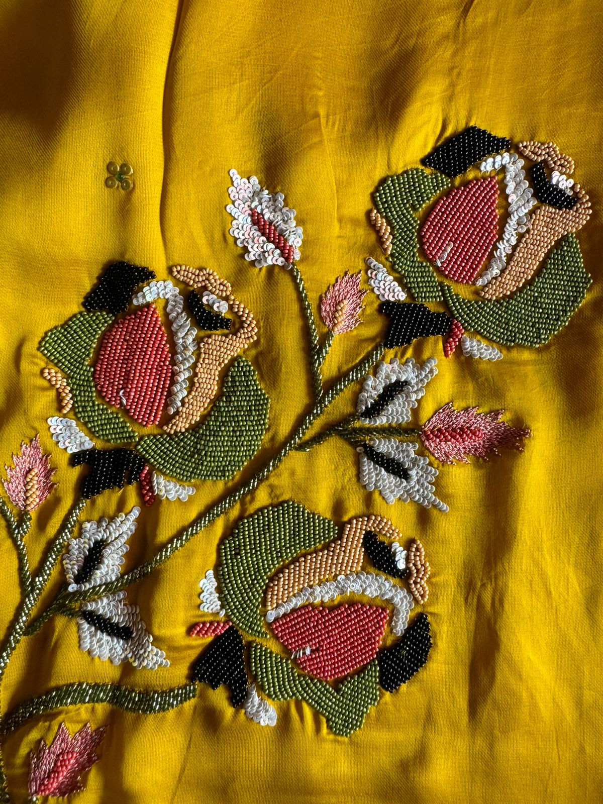 Soft organza Unstitched Full size shirt with Moti Work