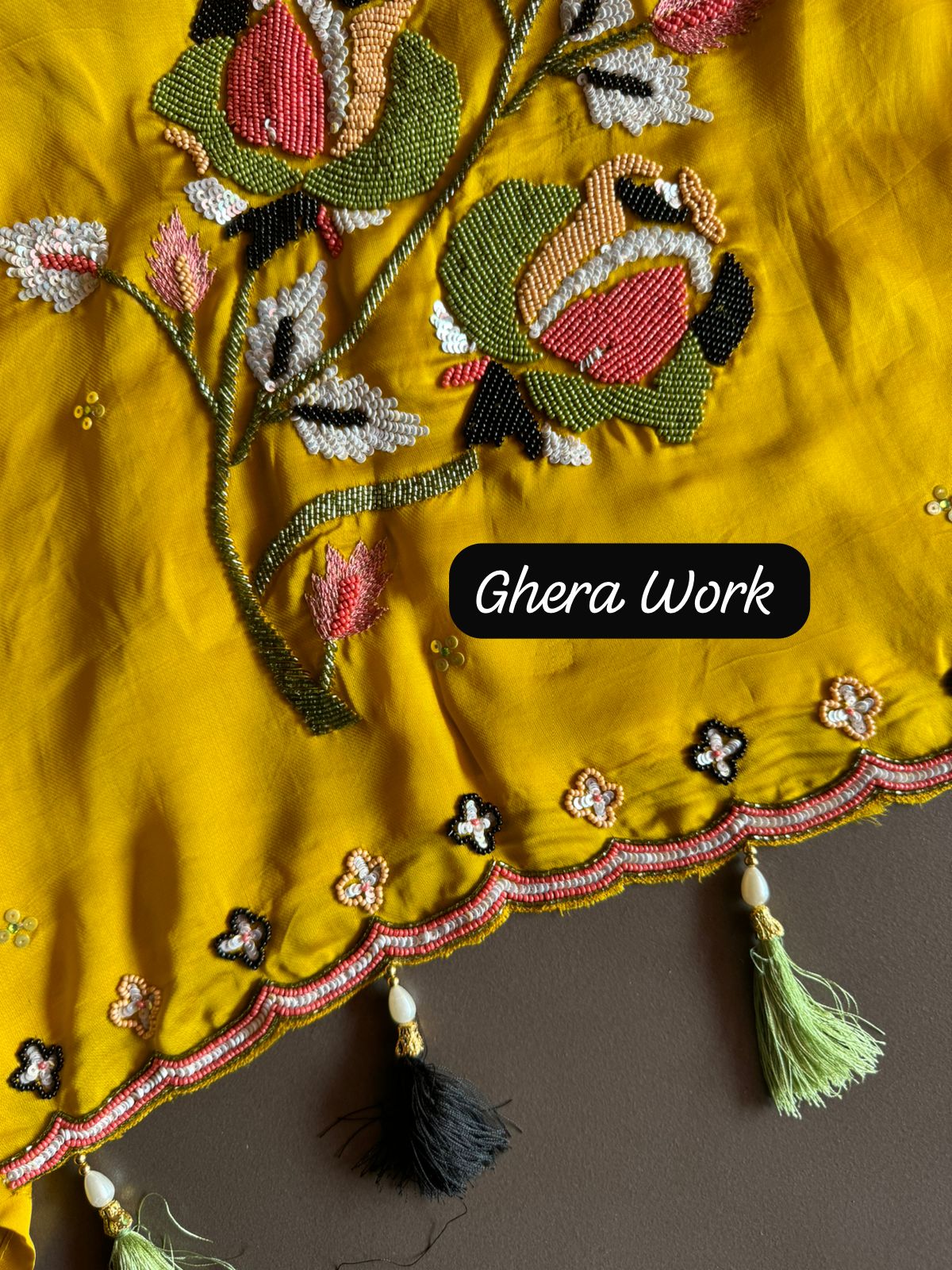 Soft organza Unstitched Full size shirt with Moti Work