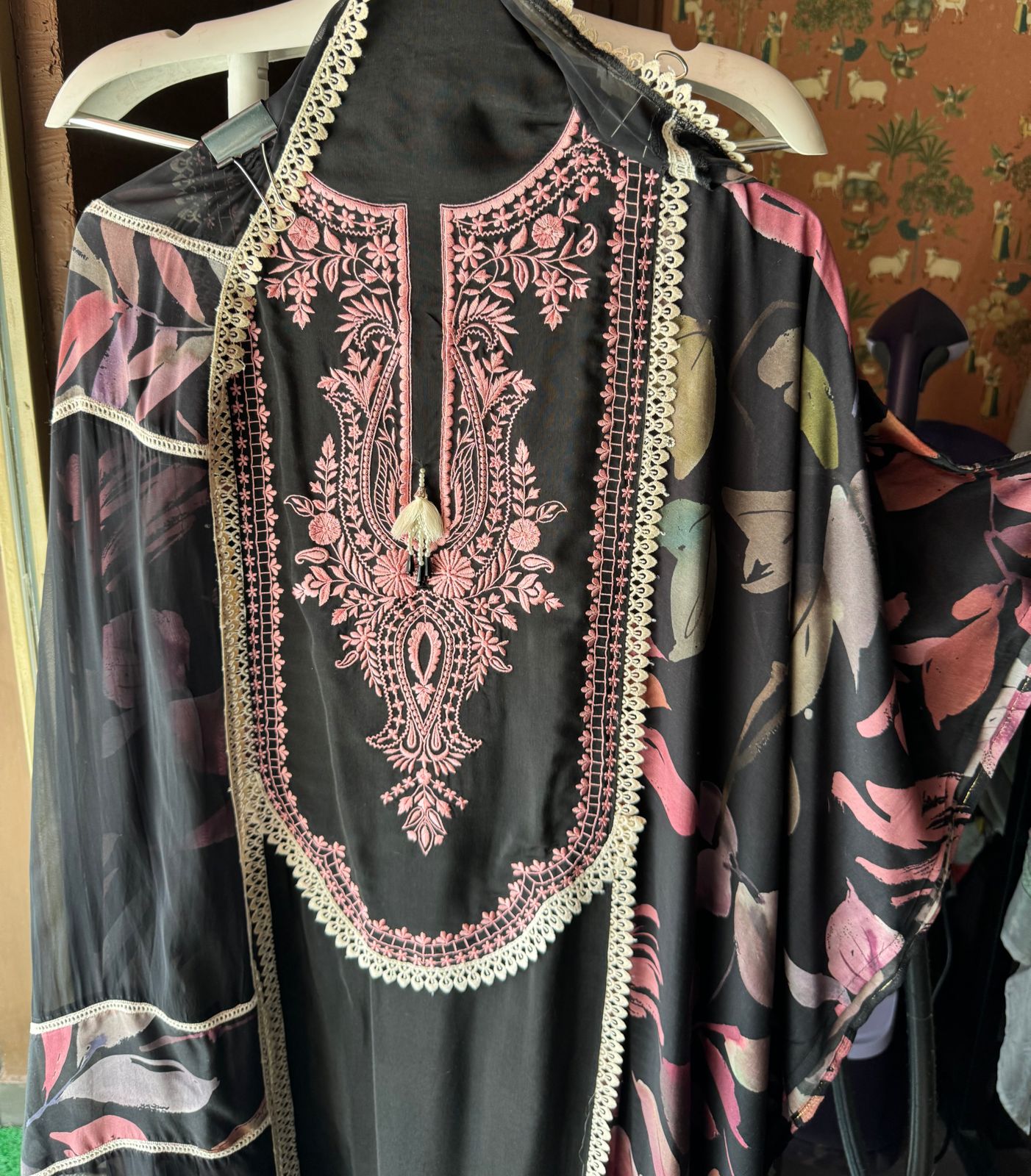 Pure Muslin Shirt Very designer concept with Beautiful thread