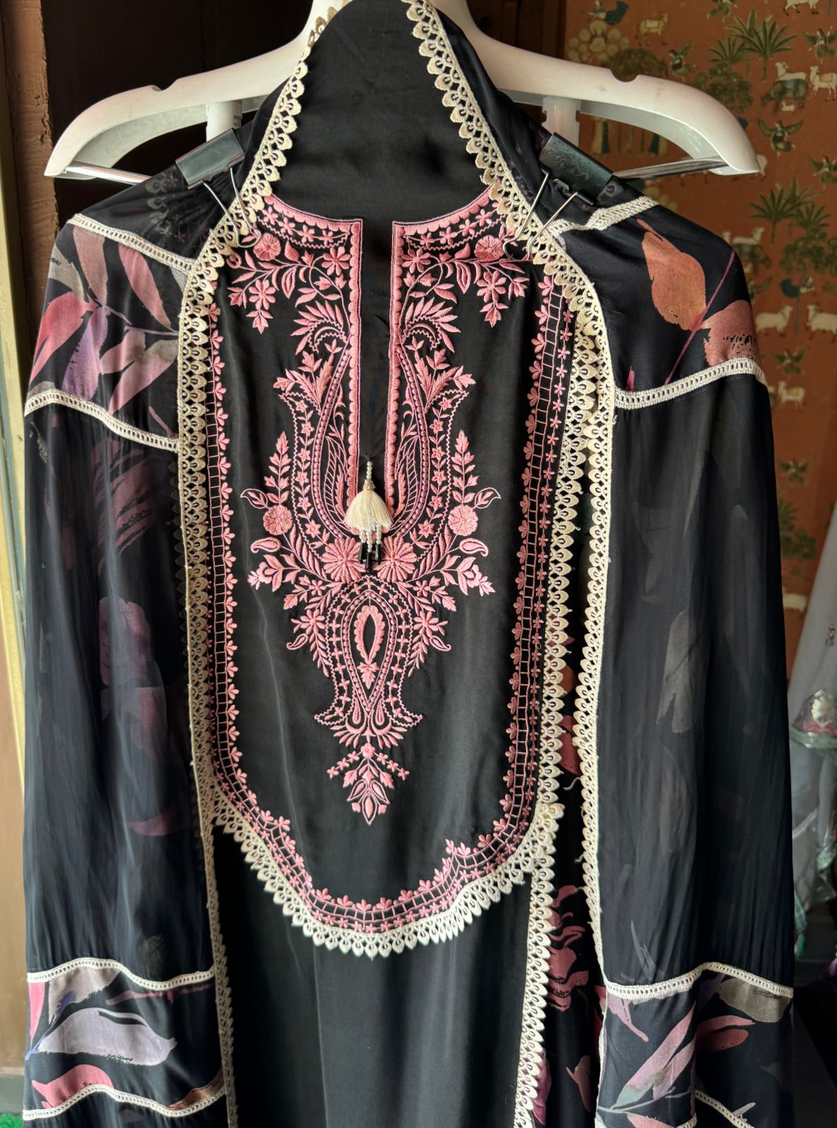 Pure Muslin Shirt Very designer concept with Beautiful thread