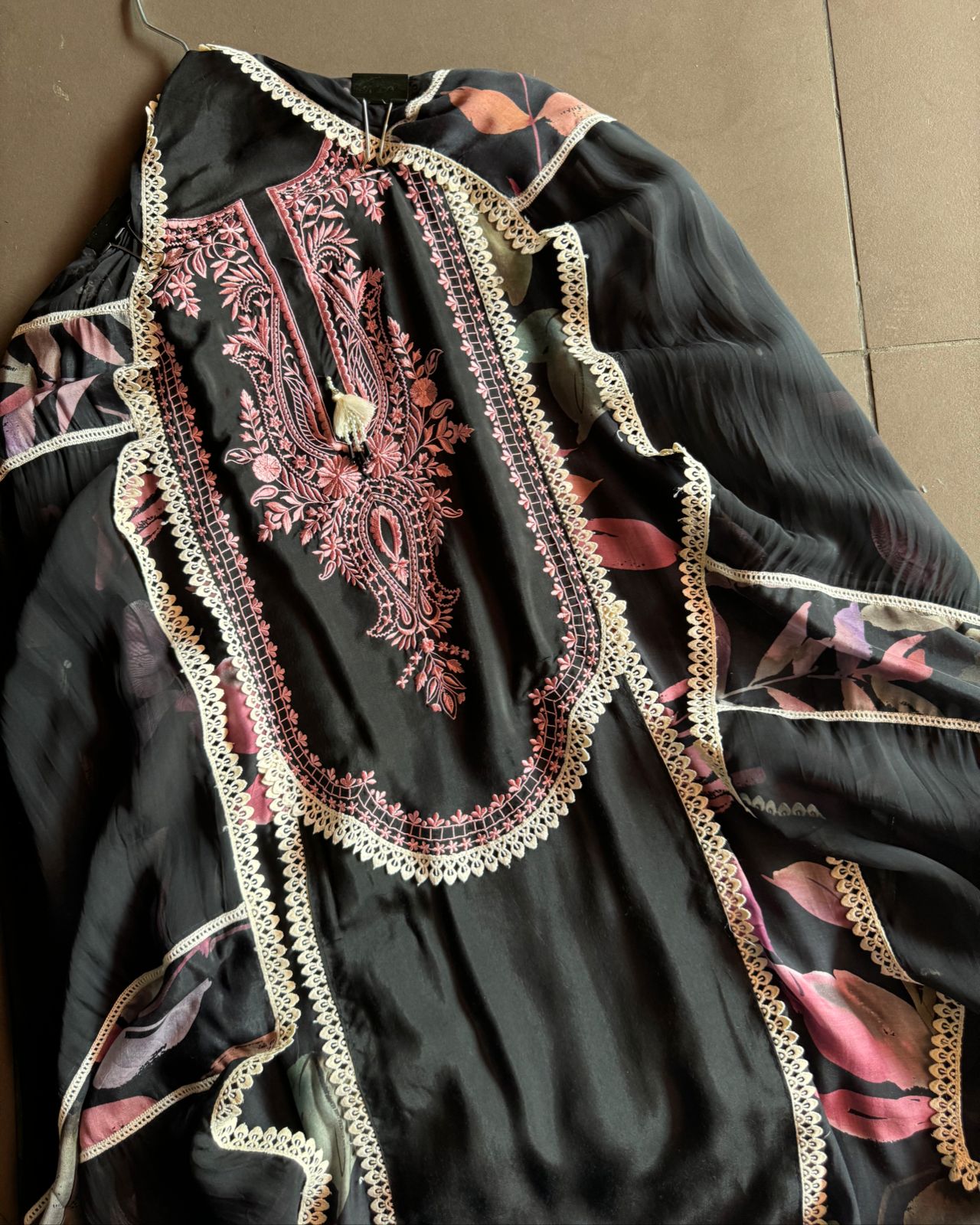 Pure Muslin Shirt Very designer concept with Beautiful thread