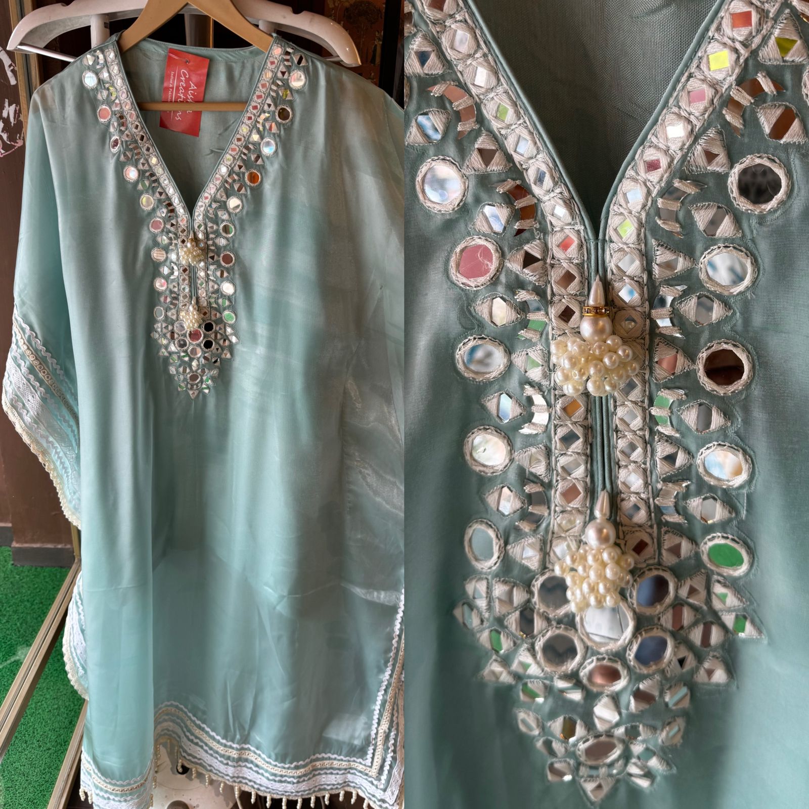 Soft tissue kaaftan With very beautiful thread