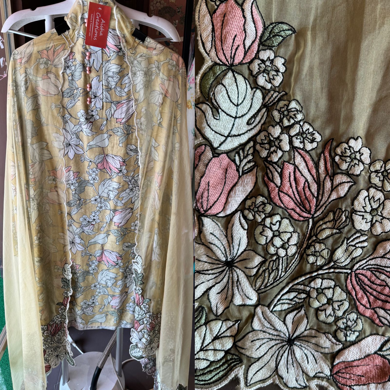 Super soft Mul Mul printed shirt digital printed (Very high quality) printing with neck Patti