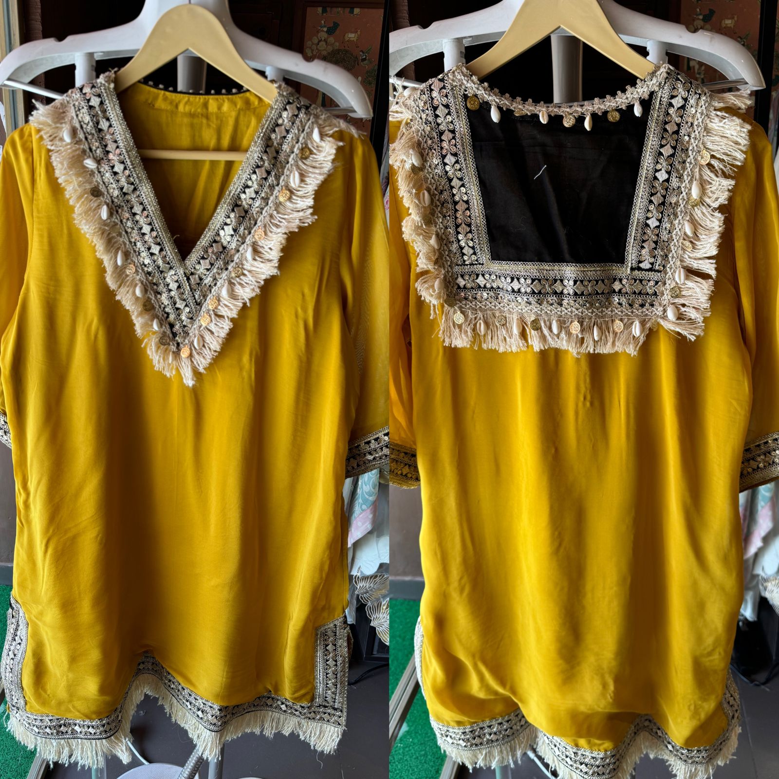 Soft organza Stitched Shirt Banjara inspired design